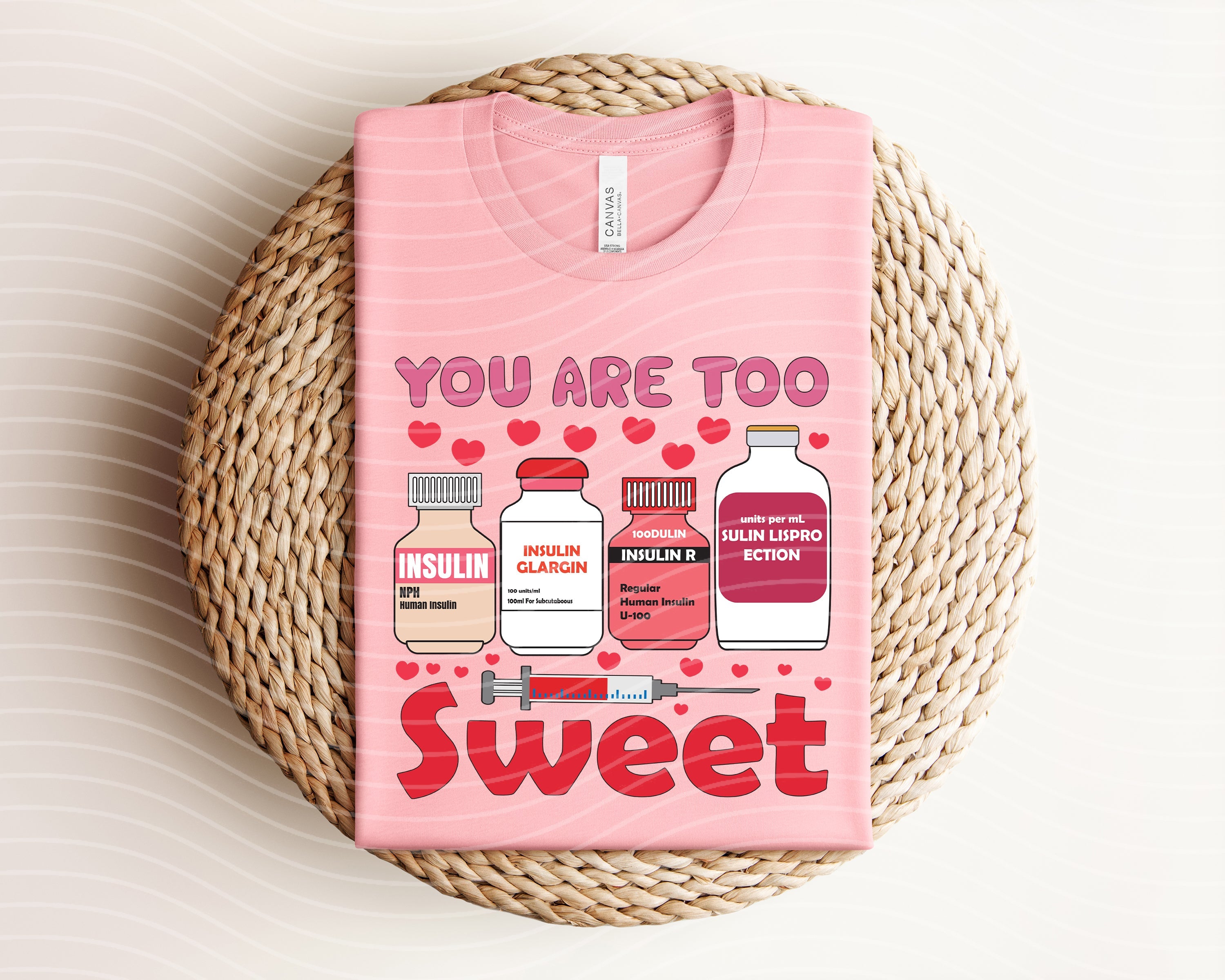You Are Too Sweet graphic tee by Anchored Grace Boutique featuring a playful design on a casual cotton t-shirt.