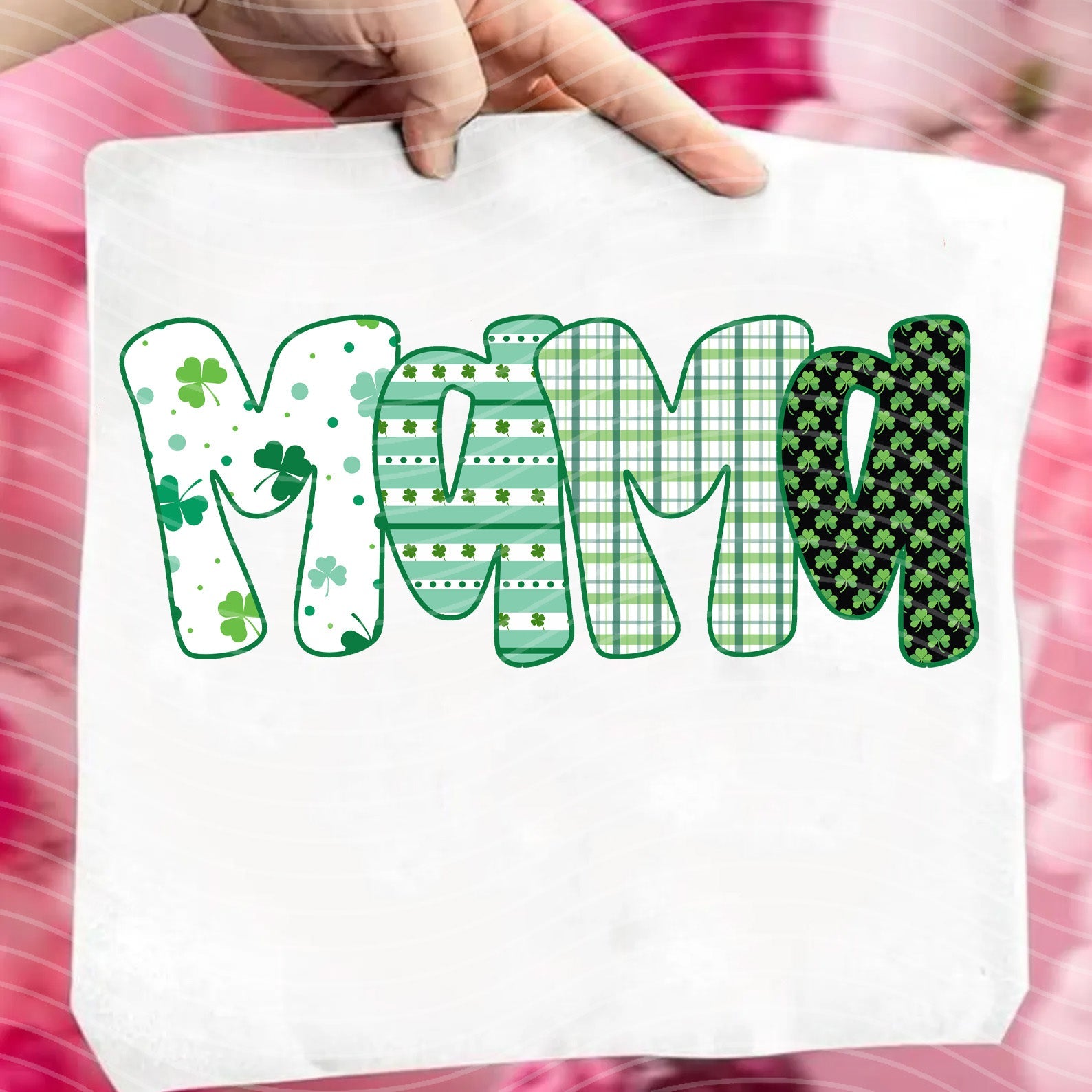 Mama Clover graphic tee by Anchored Grace Boutique featuring a stylish design on a casual cotton shirt.