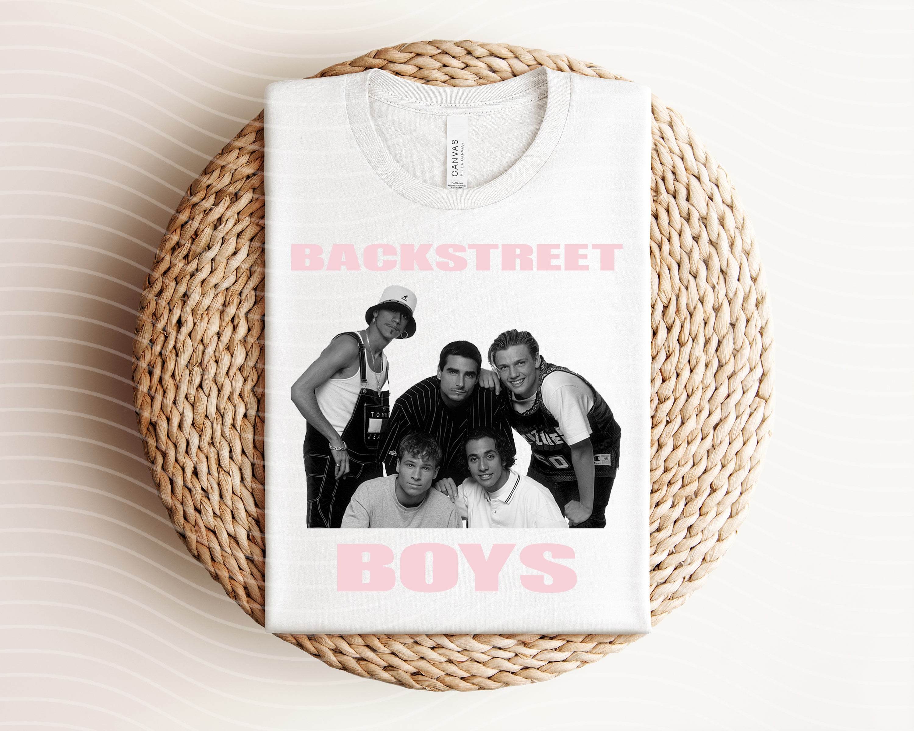 Backstreet Boys graphic tee from Anchored Grace Boutique featuring band logo and vintage-inspired design on soft cotton fabric.