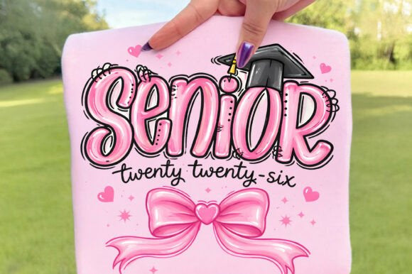 Senior 2026 graphic tee by Anchored Grace Boutique, featuring a stylish design on a casual crewneck shirt.