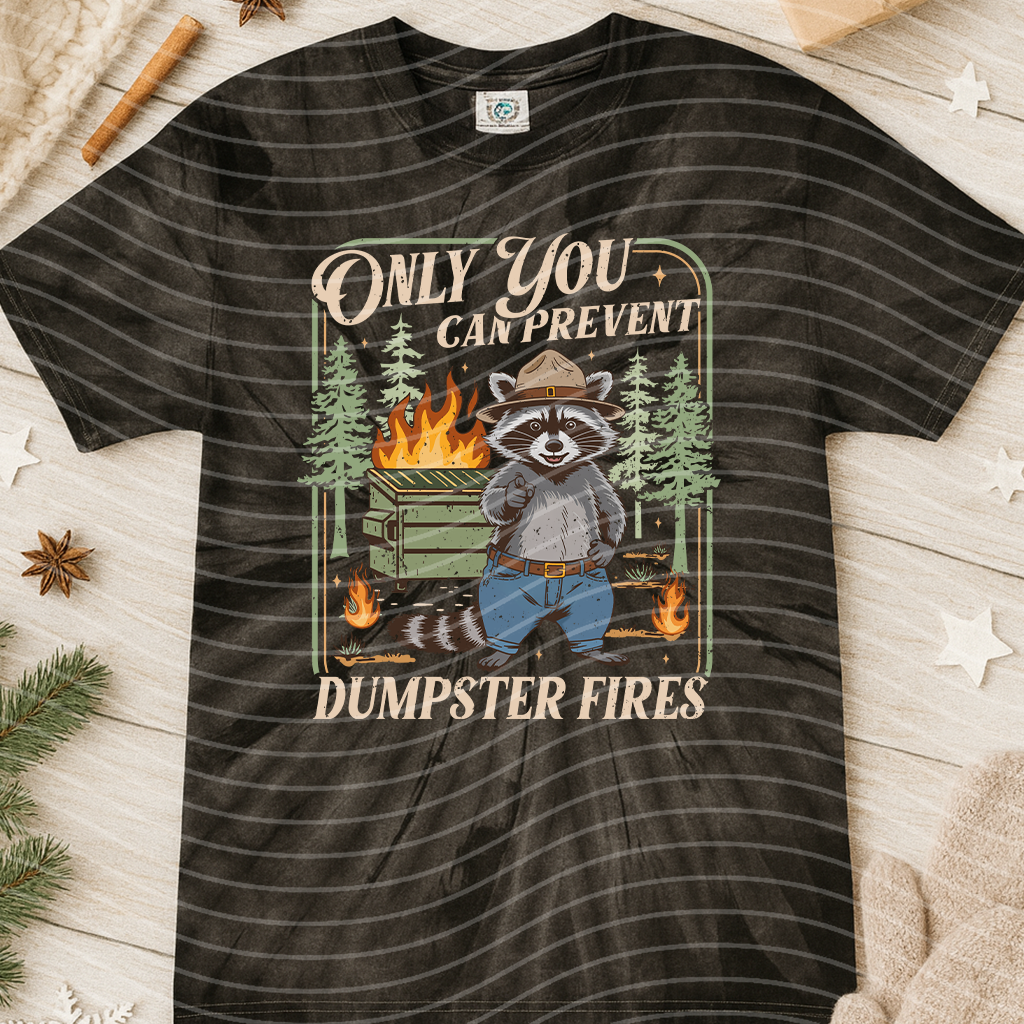 Anchor Grace Boutique graphic tee featuring "Only You Can Prevent Dumpster Fires" slogan on a casual cotton t-shirt.