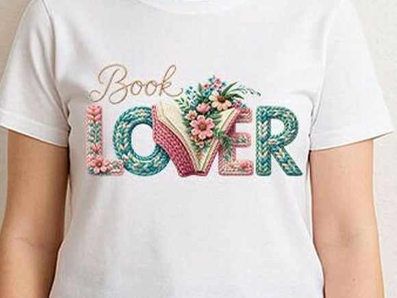 Book Lover graphic tee by Anchored Grace Boutique featuring a literary-themed design on a casual t-shirt.
