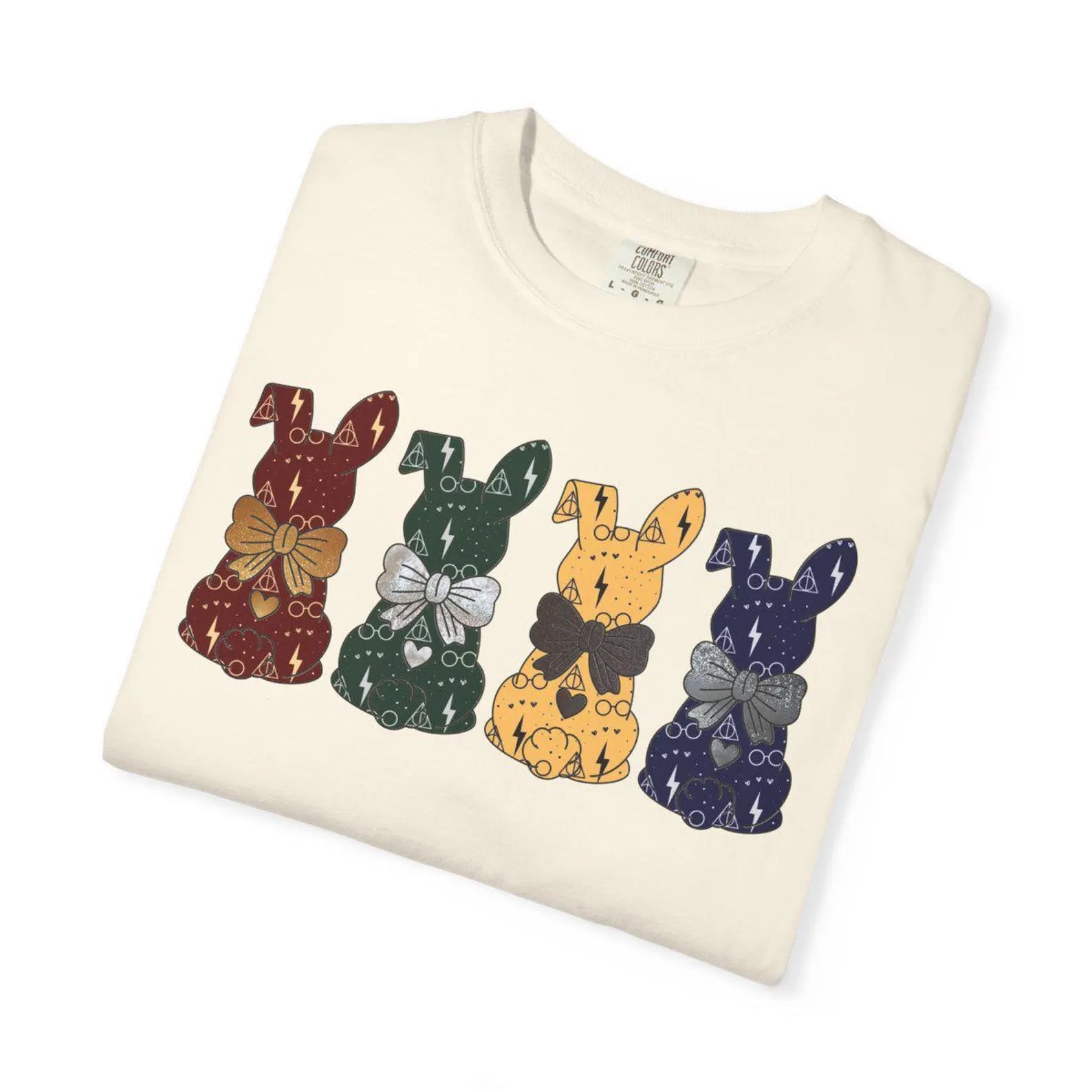 HP Bunnies graphic tee by Anchored Grace Boutique, featuring a playful bunny design on a casual cotton t-shirt.