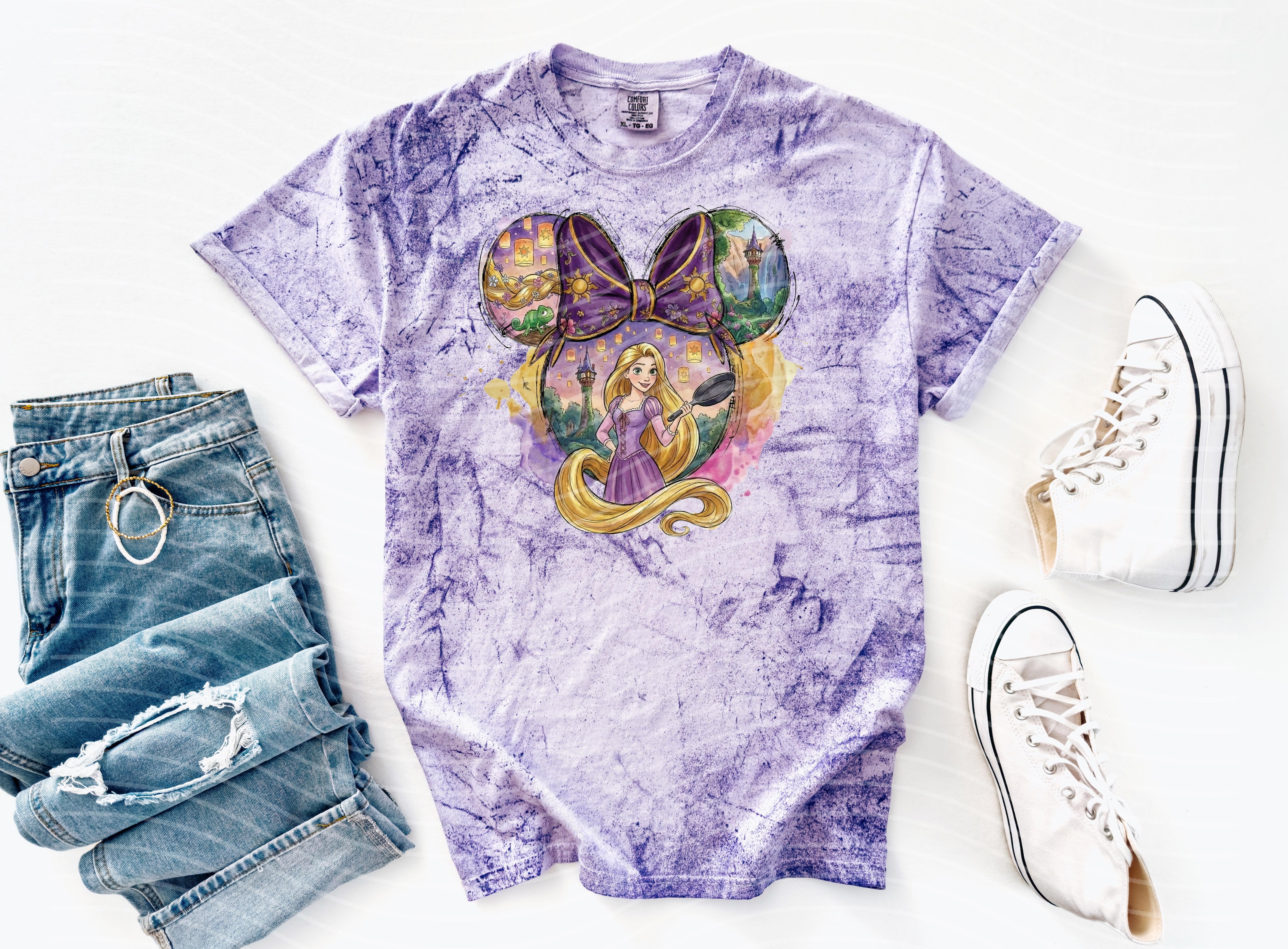 Tangled Friend graphic tee by Anchored Grace Boutique featuring colorful, playful cartoon-style design on a casual t-shirt.