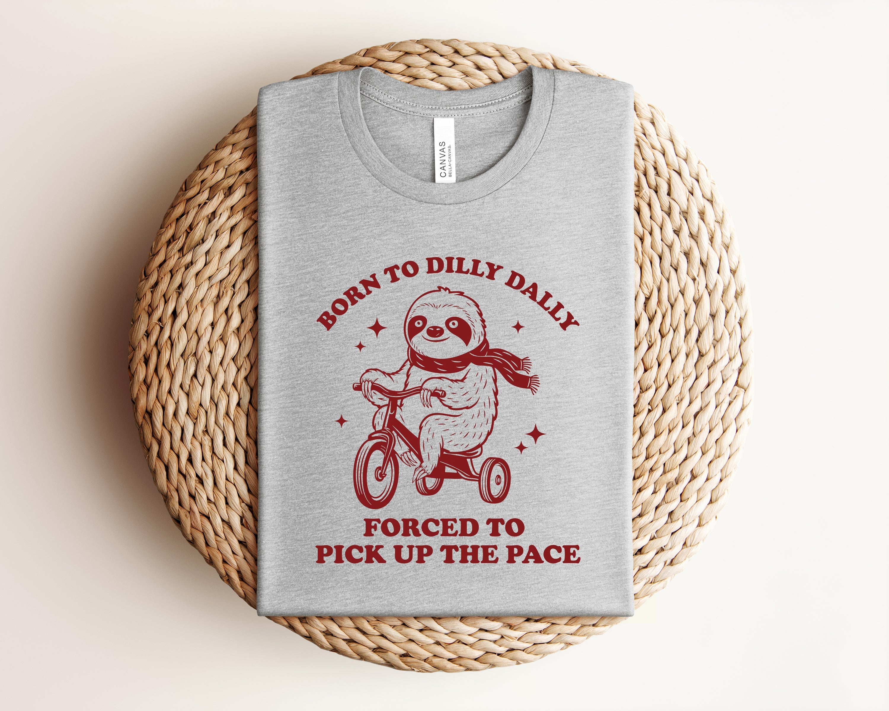 Born to Dilly Dally graphic tee by Anchored Grace Boutique featuring a casual design and playful print on soft fabric.