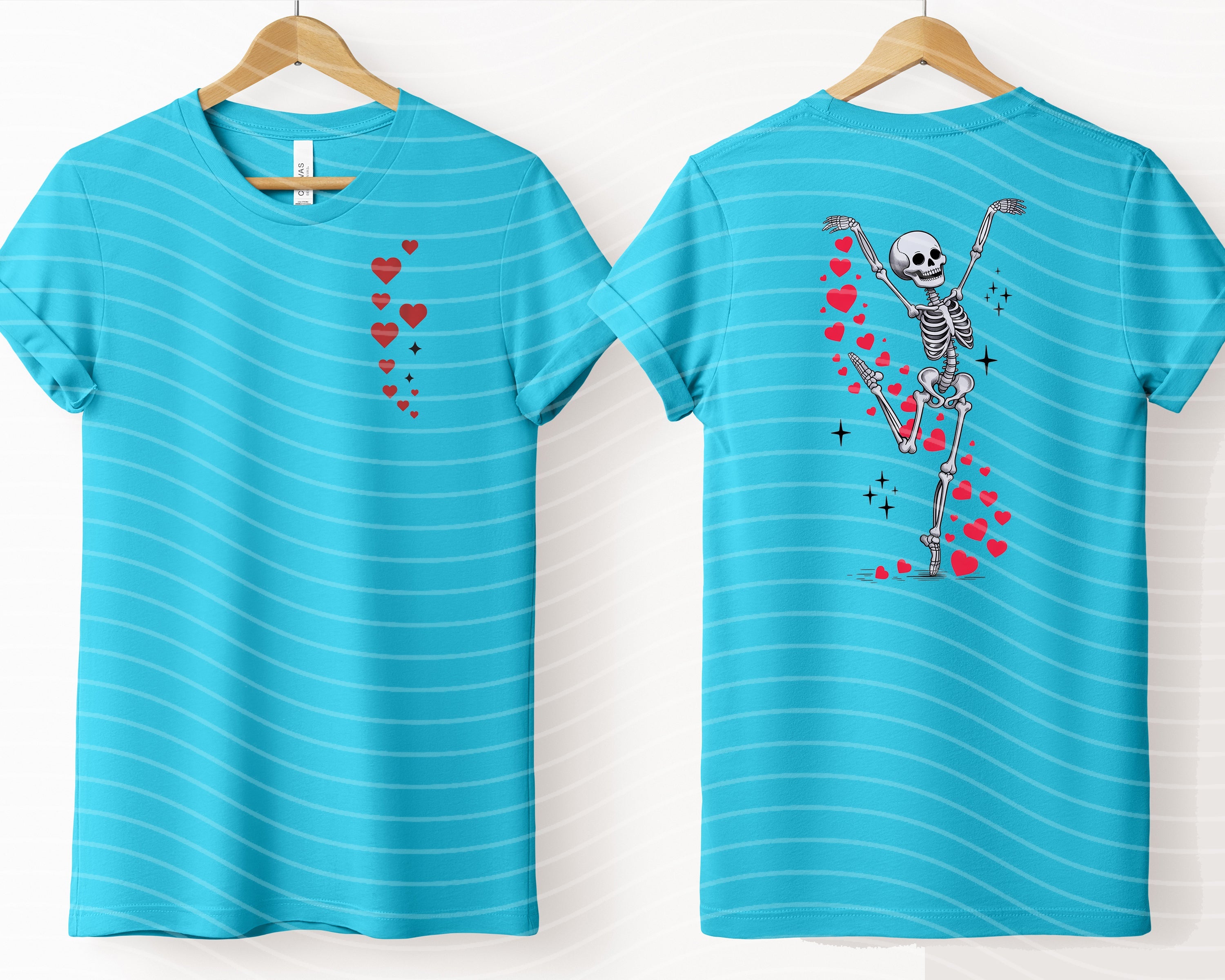 Dancing Skelly graphic tee from Anchored Grace Boutique, featuring a playful skeleton design on a casual cotton t-shirt.