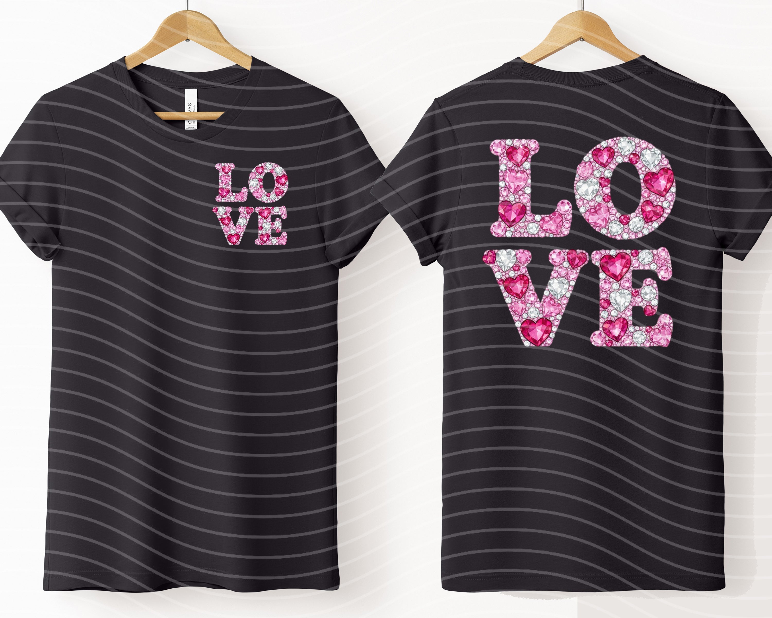 Love Diamonds graphic tee by Anchored Grace Boutique featuring a stylish design on a casual cotton t-shirt.