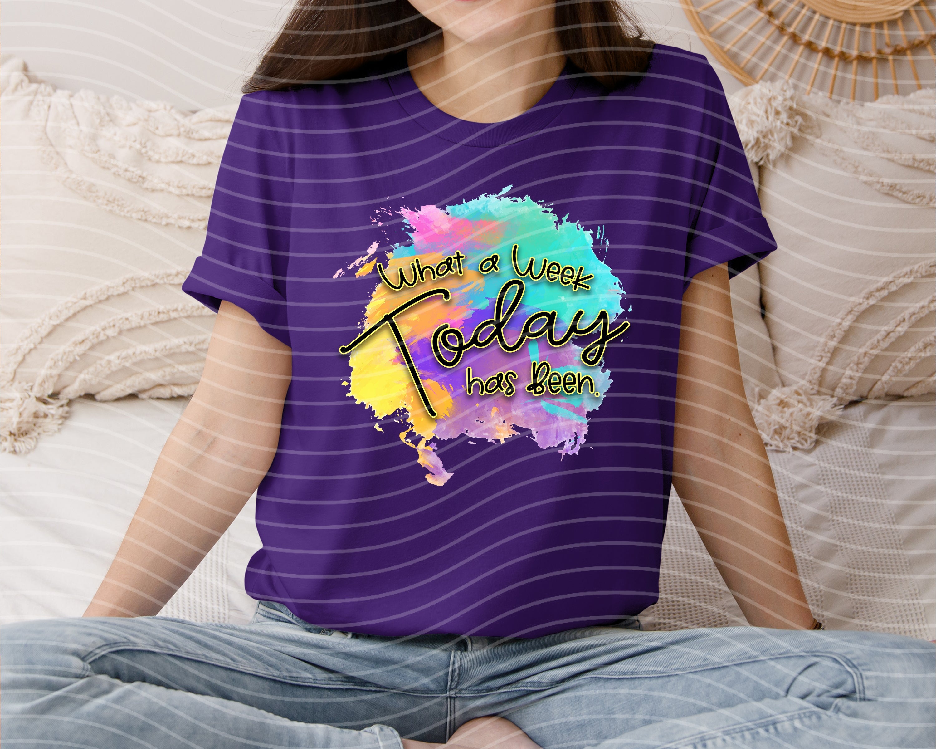 Anchored Grace Boutique graphic tee featuring the phrase "What a Week Today Has Been" printed on soft, casual cotton fabric.