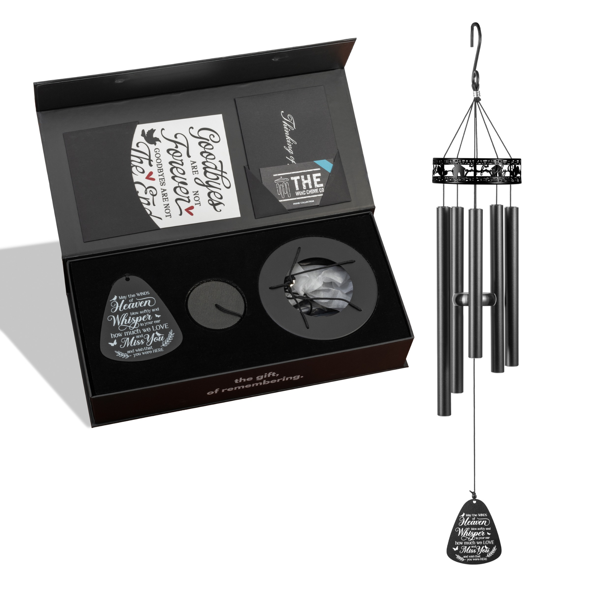 Memorial Serenity Family-Love Wind Chimes by The Wind Chime Co, 34-inch outdoor decor for reflection or thoughtful gift.