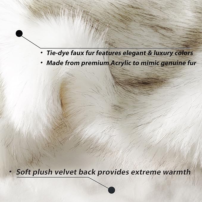 Luxury ivory white faux fur throw blanket by CozyNest Decor, super soft, fluffy, and reversible to plush velvet for bed or couch.