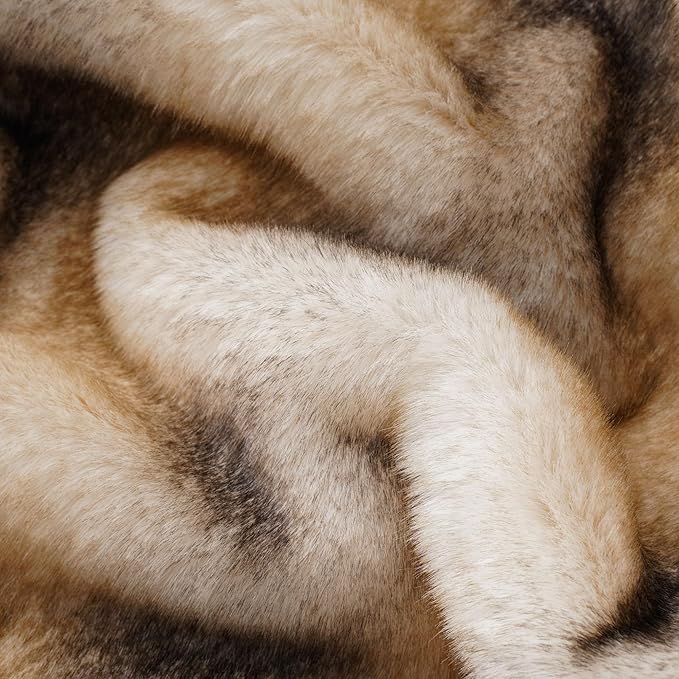 CozyNest Decor BATTILO HOME luxury faux fur throw blanket, soft and thick mink fur blanket for sofa, bed, or chair, 50x60 inches.