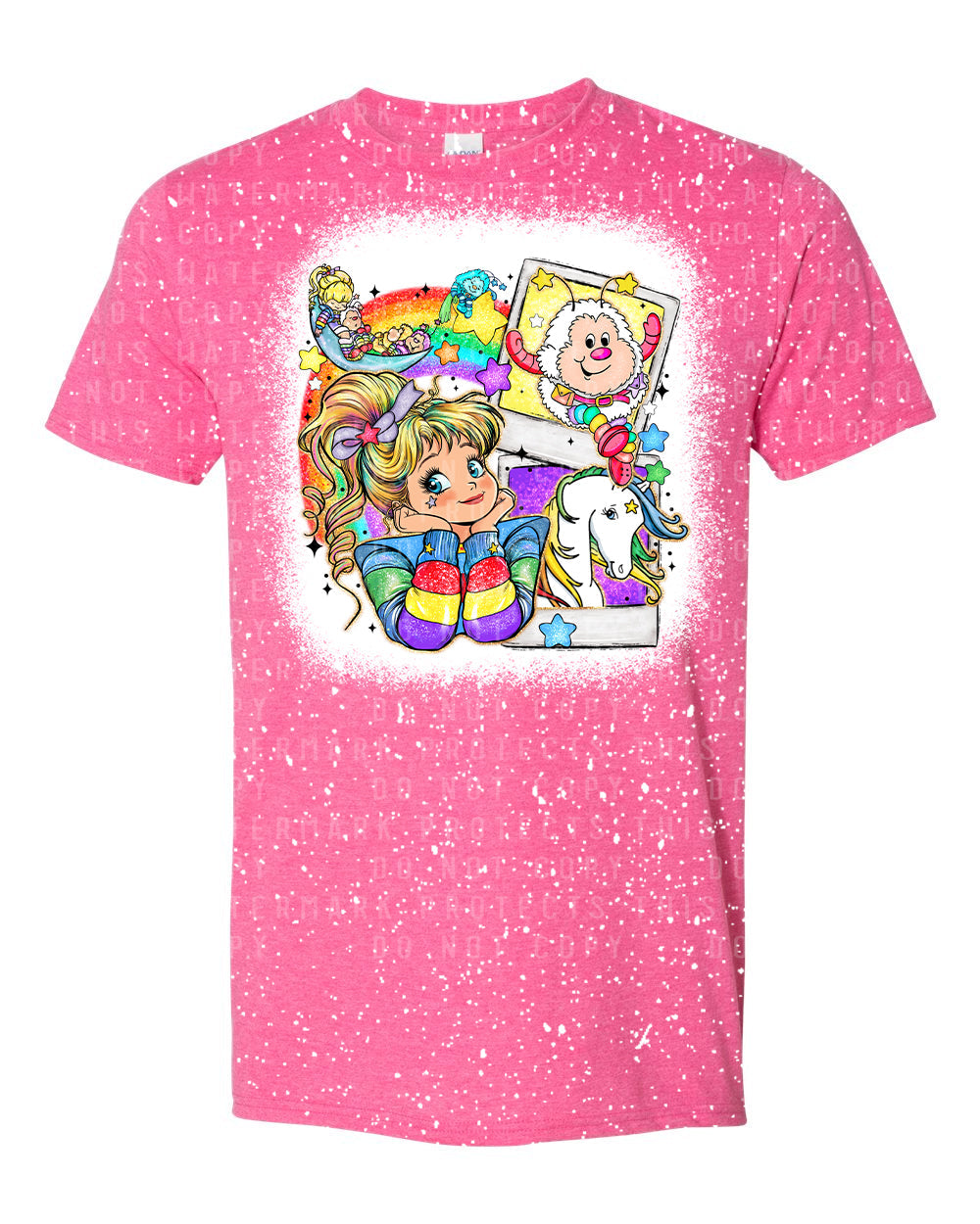 Colorful rainbow graphic tee from Anchored Grace Boutique featuring a vibrant rainbow design on soft cotton fabric.
