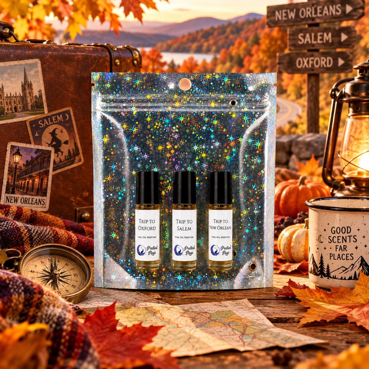 Seasonal Sampler fall perfume oil for women in a 10ml roll-on, with sweet floral musk scent, vegan, alcohol-free, long-lasting fragrance