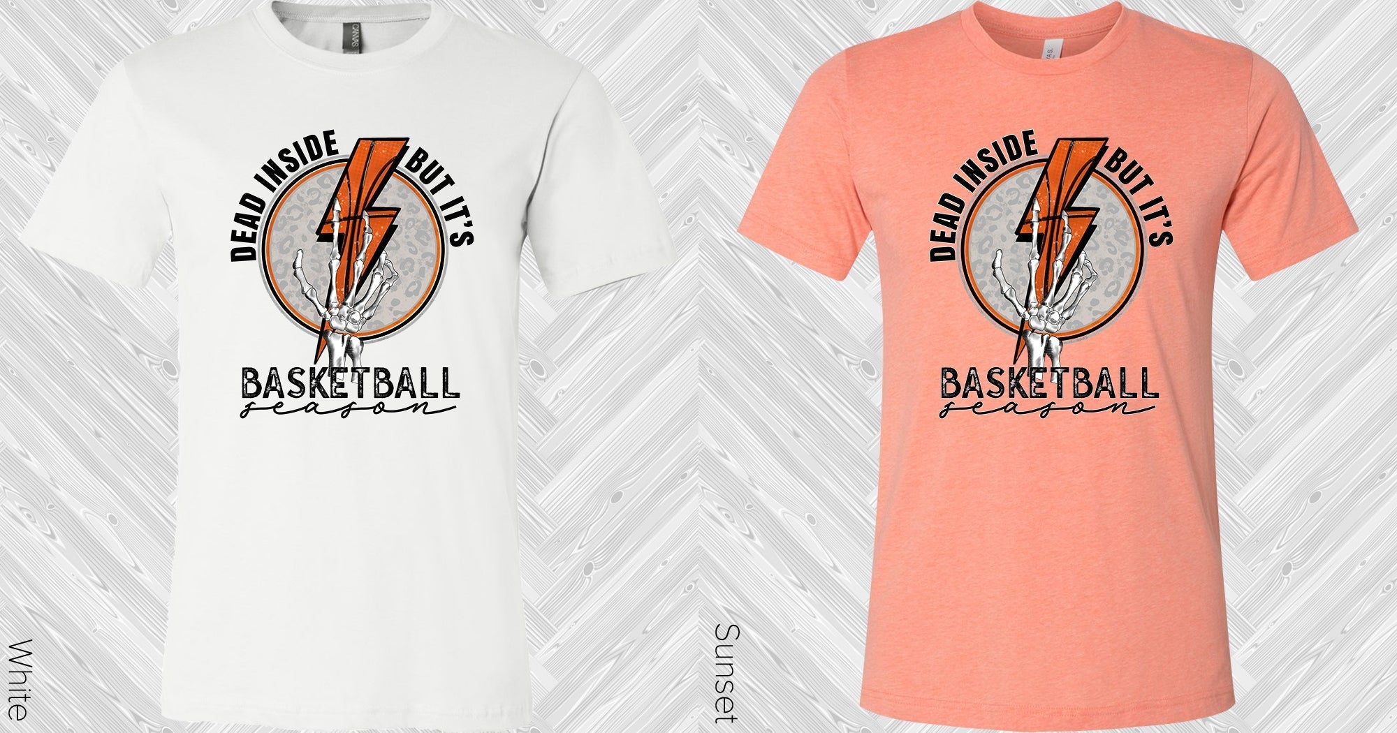 Black graphic tee from Anchored Grace Boutique with "Dead Inside But It’s Basketball Season" printed design.