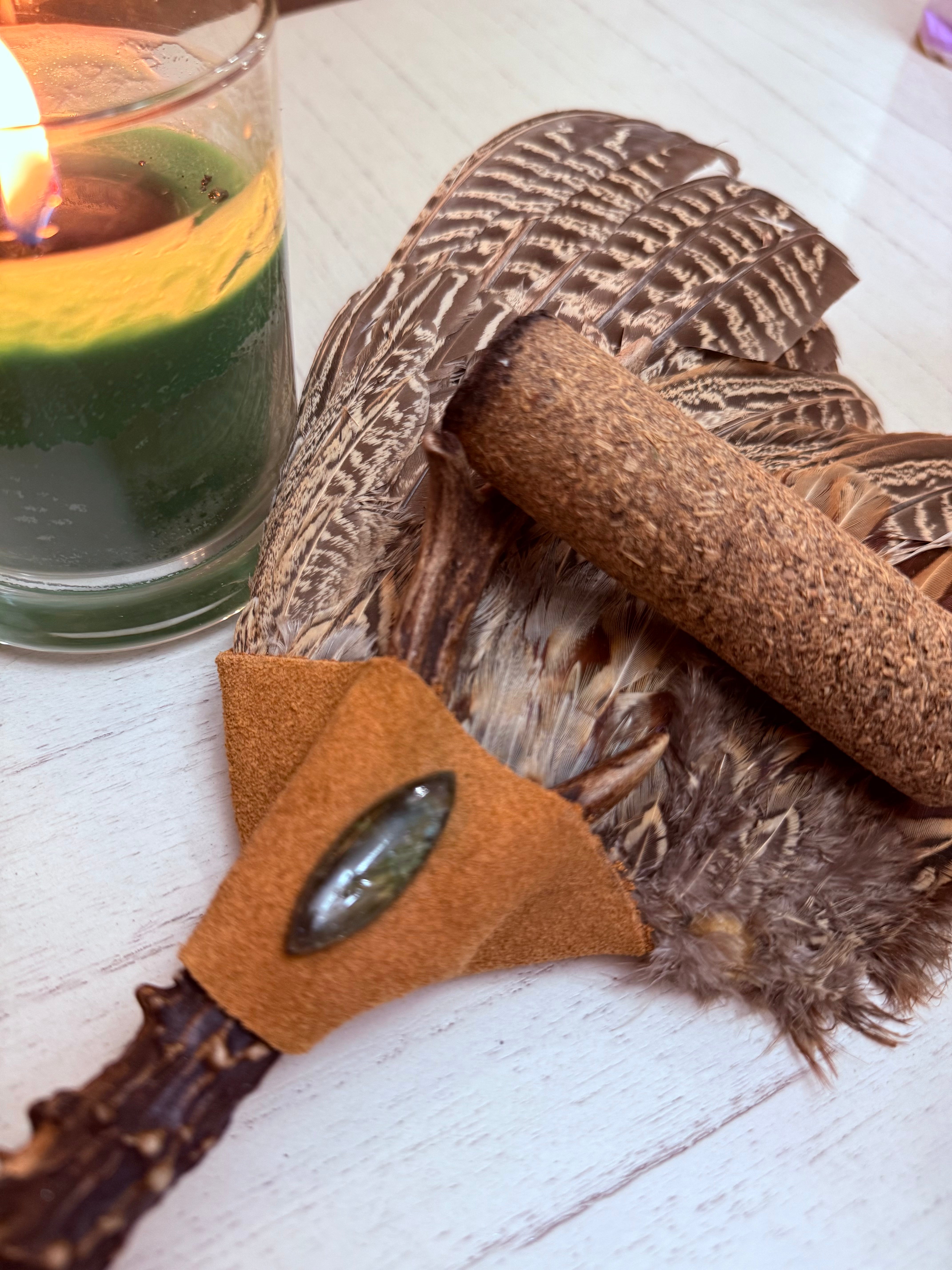 Sacred Cedar Smoke Log 4-inch from Practical Magic Store, showing the natural cedar wood log with textured bark and aromatic appearance.