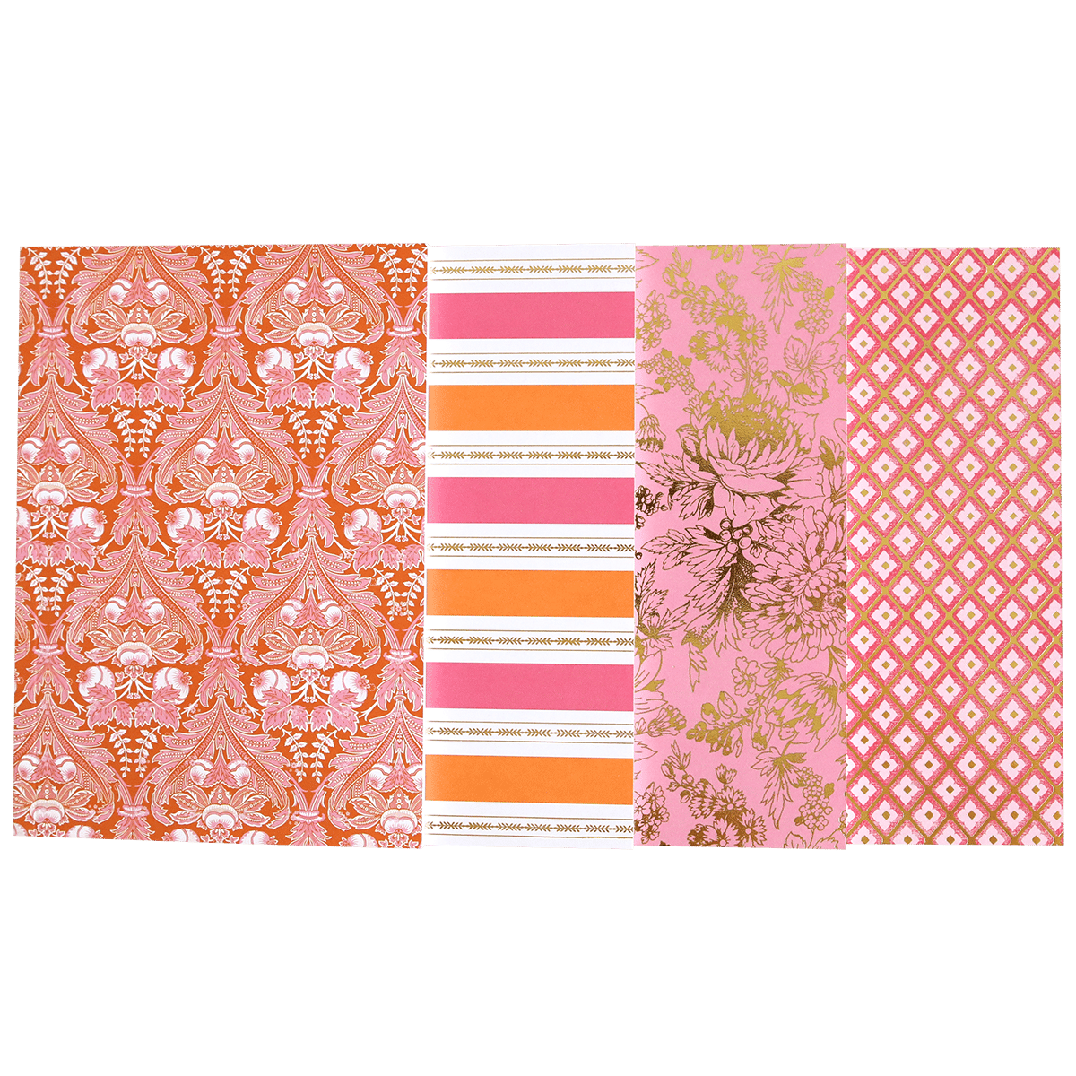 Damask Notebook Set by Anna Griffin Inc., featuring four elegant notebooks with intricate damask cover designs and matching interiors.