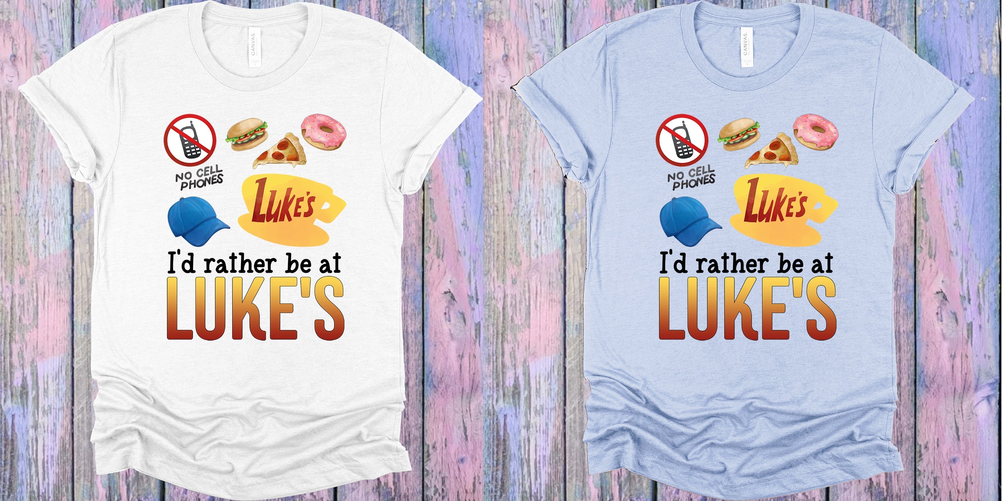 Black graphic tee from Anchored Grace Boutique with "I'd Rather Be at Luke's" printed slogan, casual style for everyday wear.