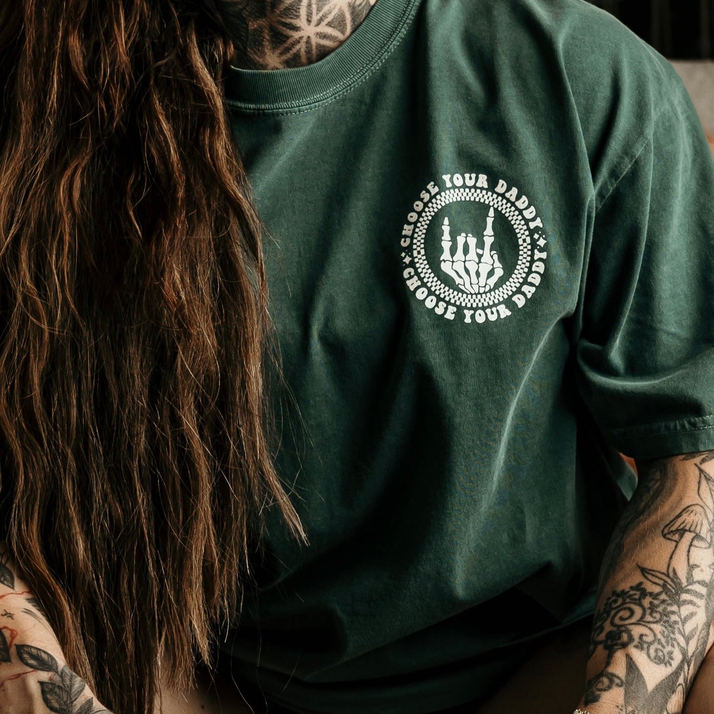 Choose Your Daddy graphic T-shirt by Shop Karma Tees featuring bold text and casual fit, perfect for everyday wear.