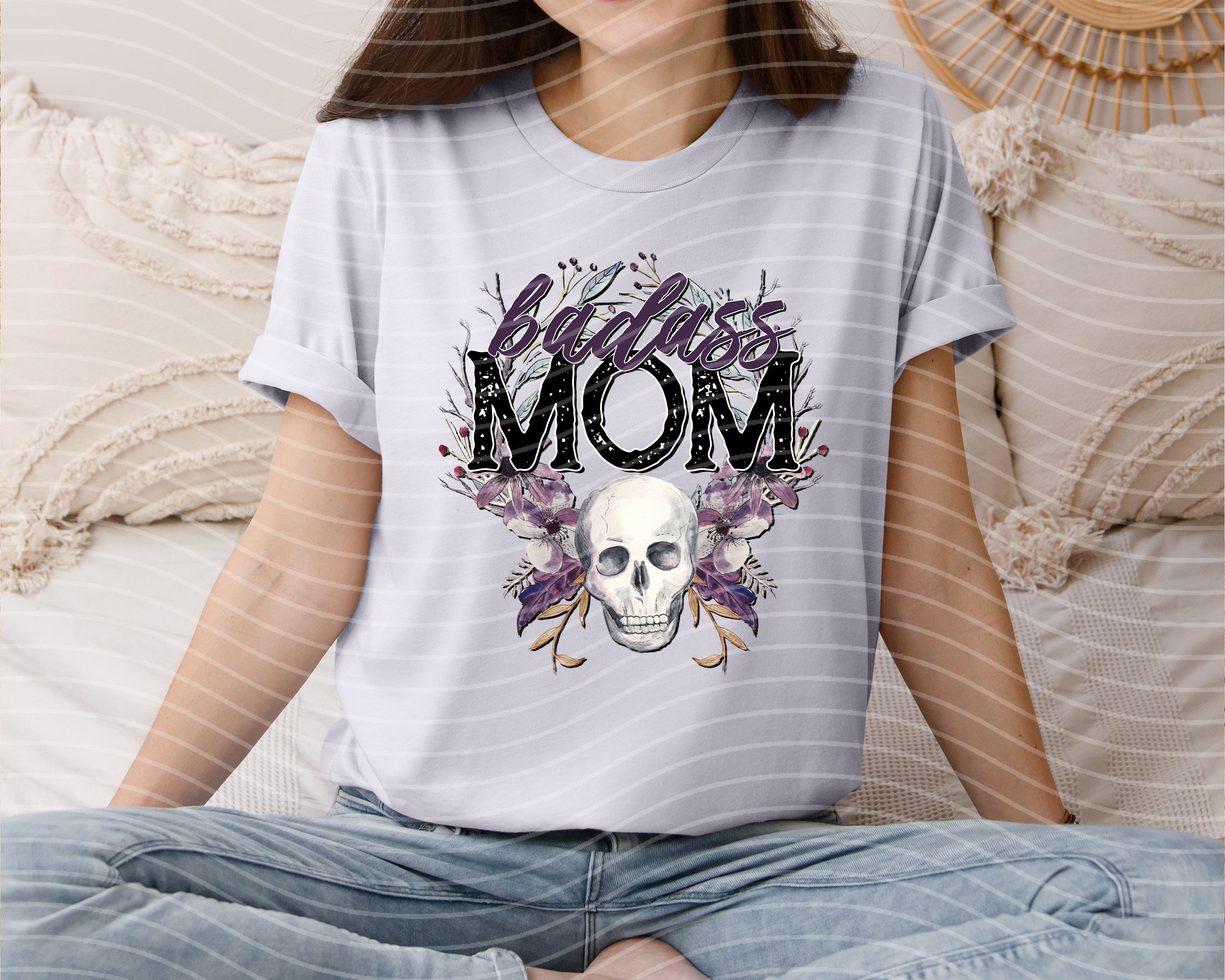 Anchored Grace Boutique Bada Mom graphic tee featuring bold text and casual fit, perfect for comfortable, stylish everyday wear.