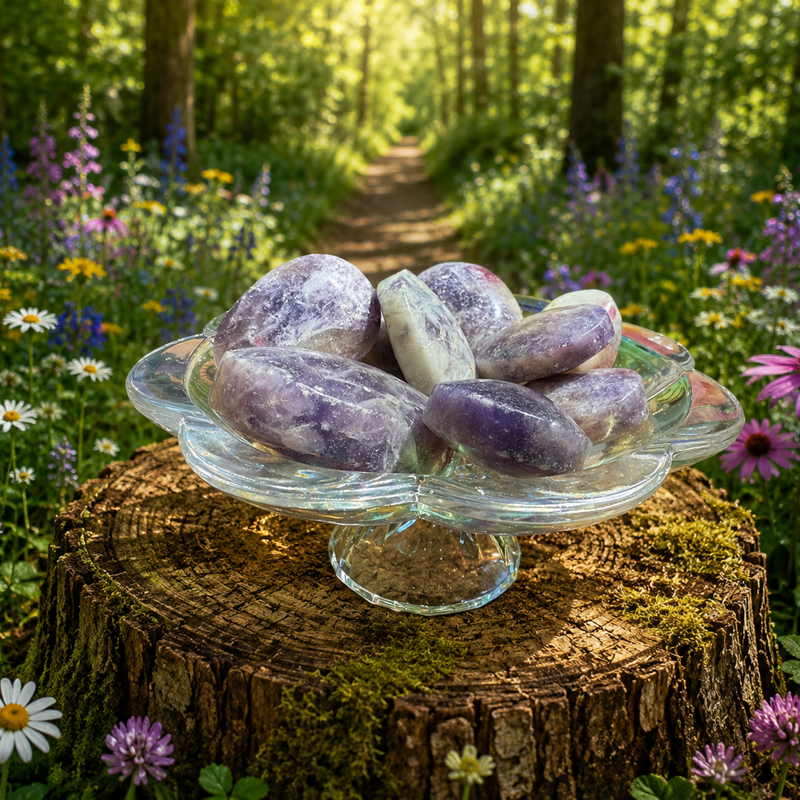 Polished unicorn-shaped stone palm from Practical Magic Store, tumbled and smooth, ideal for meditation or decorative display.