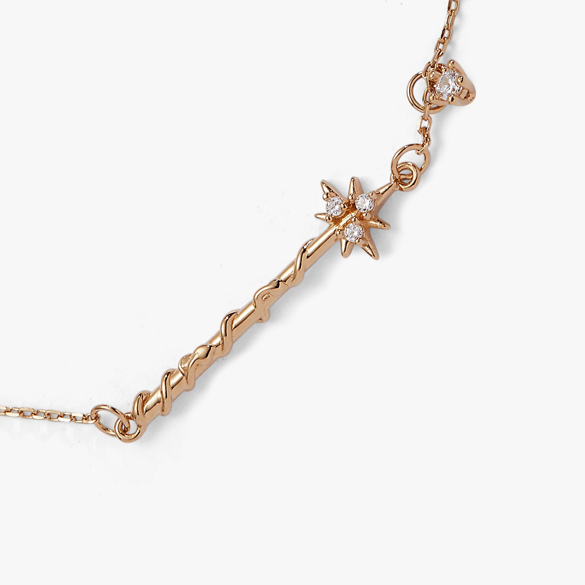 ALEX AND ANI Hermione Wand Bracelet in 14kt gold-over-sterling silver, featuring Harry Potter-themed wand design.