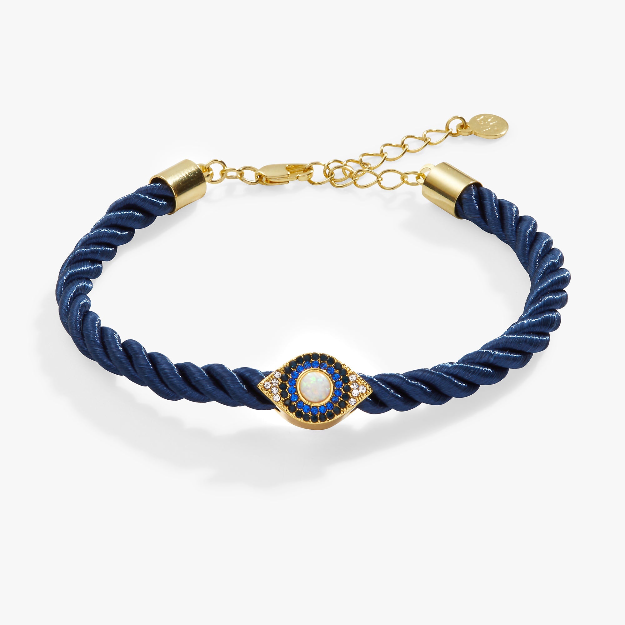 Gold Evil Eye adjustable cord bracelet by ALEX AND ANI featuring a protective eye charm and adjustable fit.