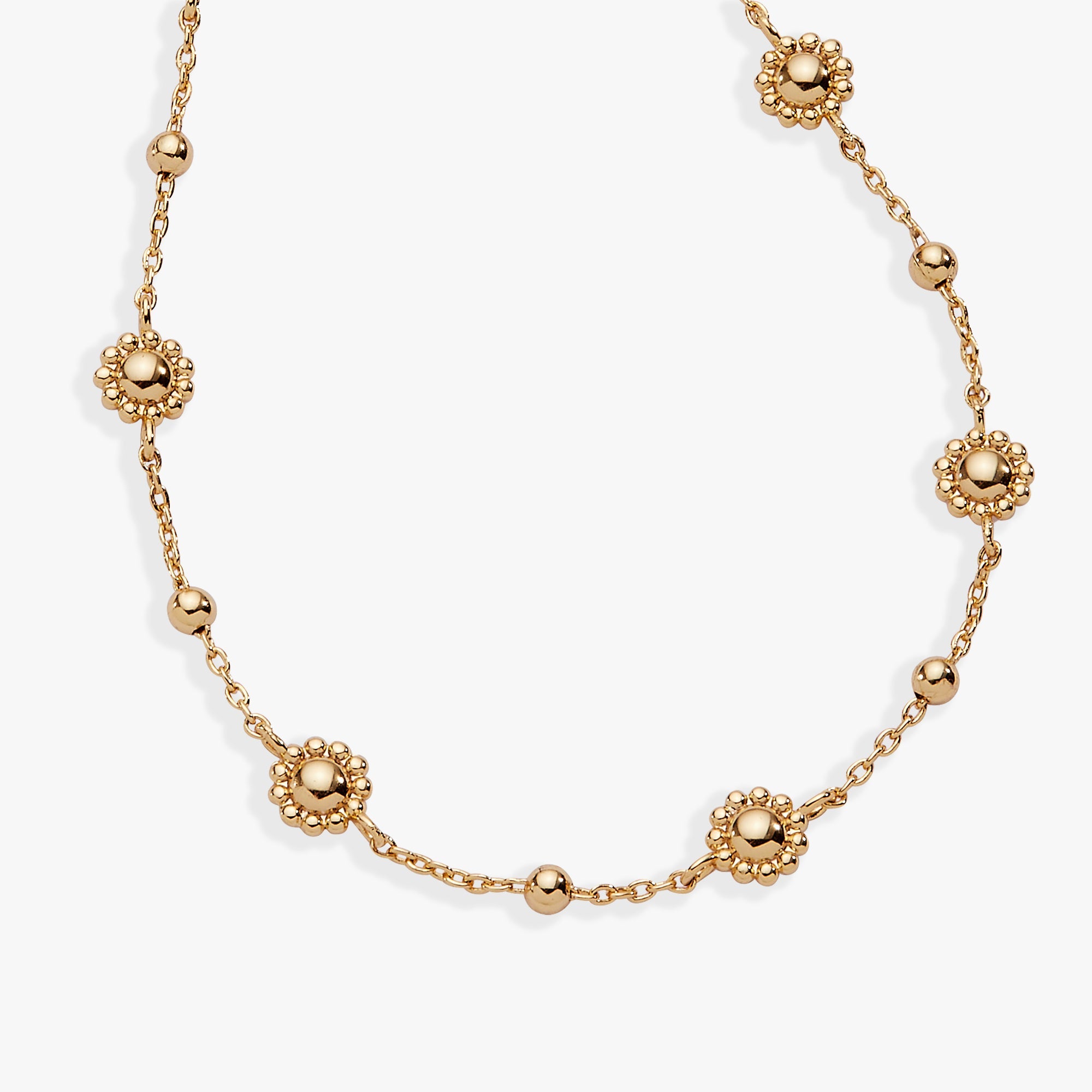 Gold Floret Chain Bracelet by ALEX AND ANI featuring delicate floral-inspired links and a polished finish.