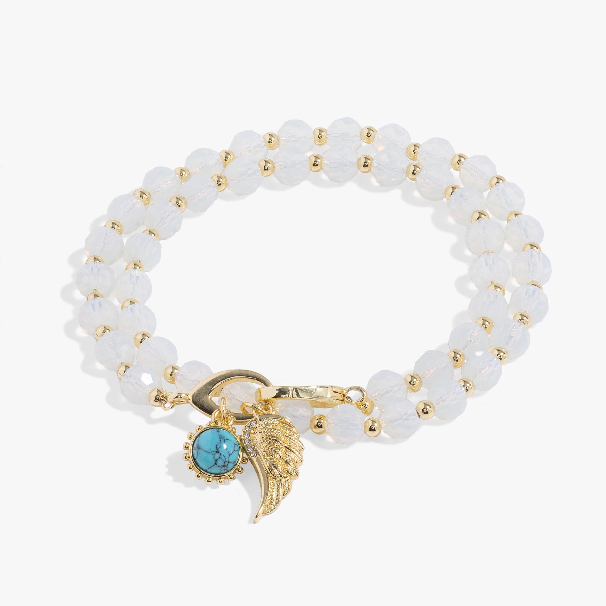 Gold Guardian Angel Wrap Bracelet by ALEX AND ANI featuring a delicate angel charm and adjustable wrap design.