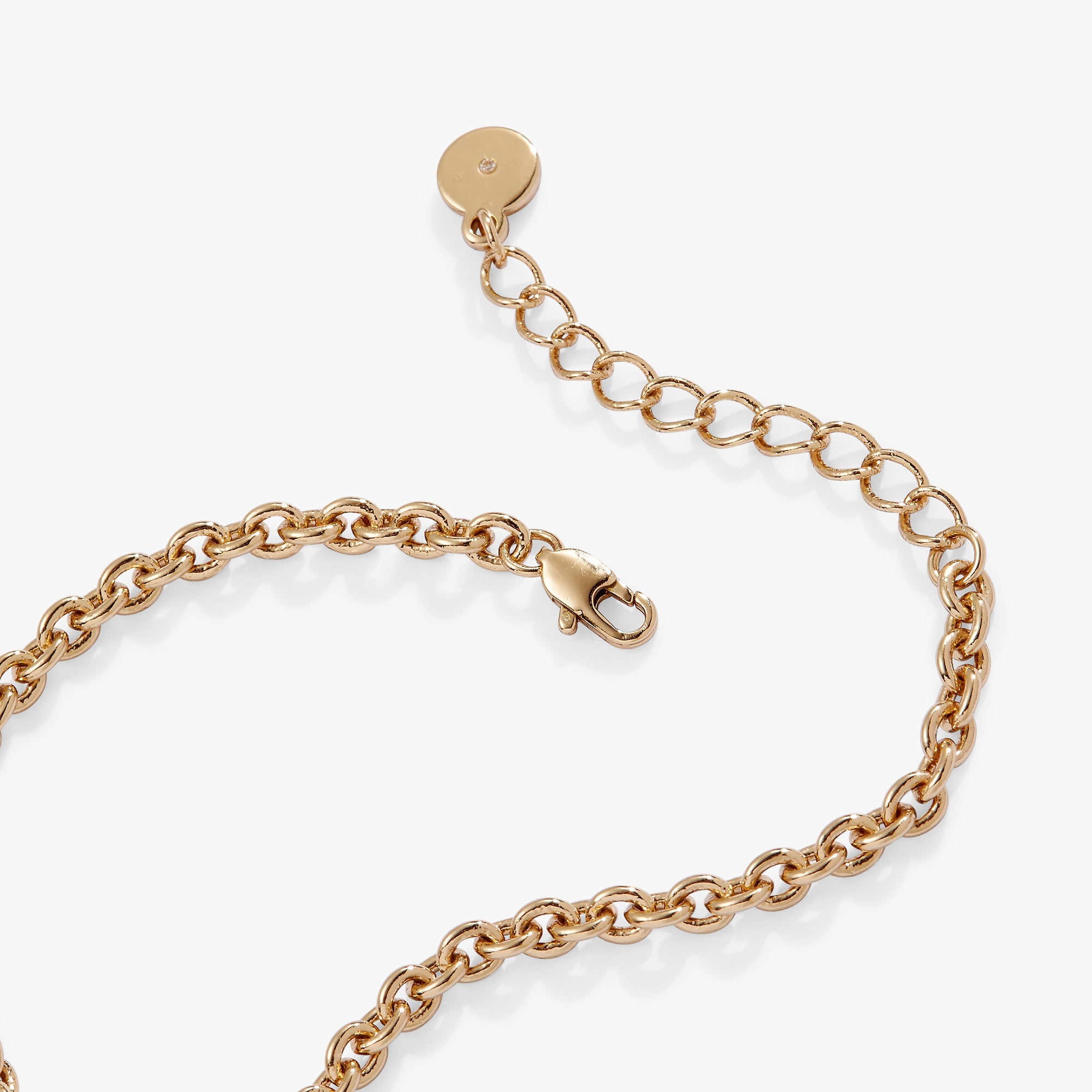 Gold ALEX AND ANI Lucky Four Leaf Clover adjustable bracelet with charm and delicate chain, designed for stylish jewelry wearers.