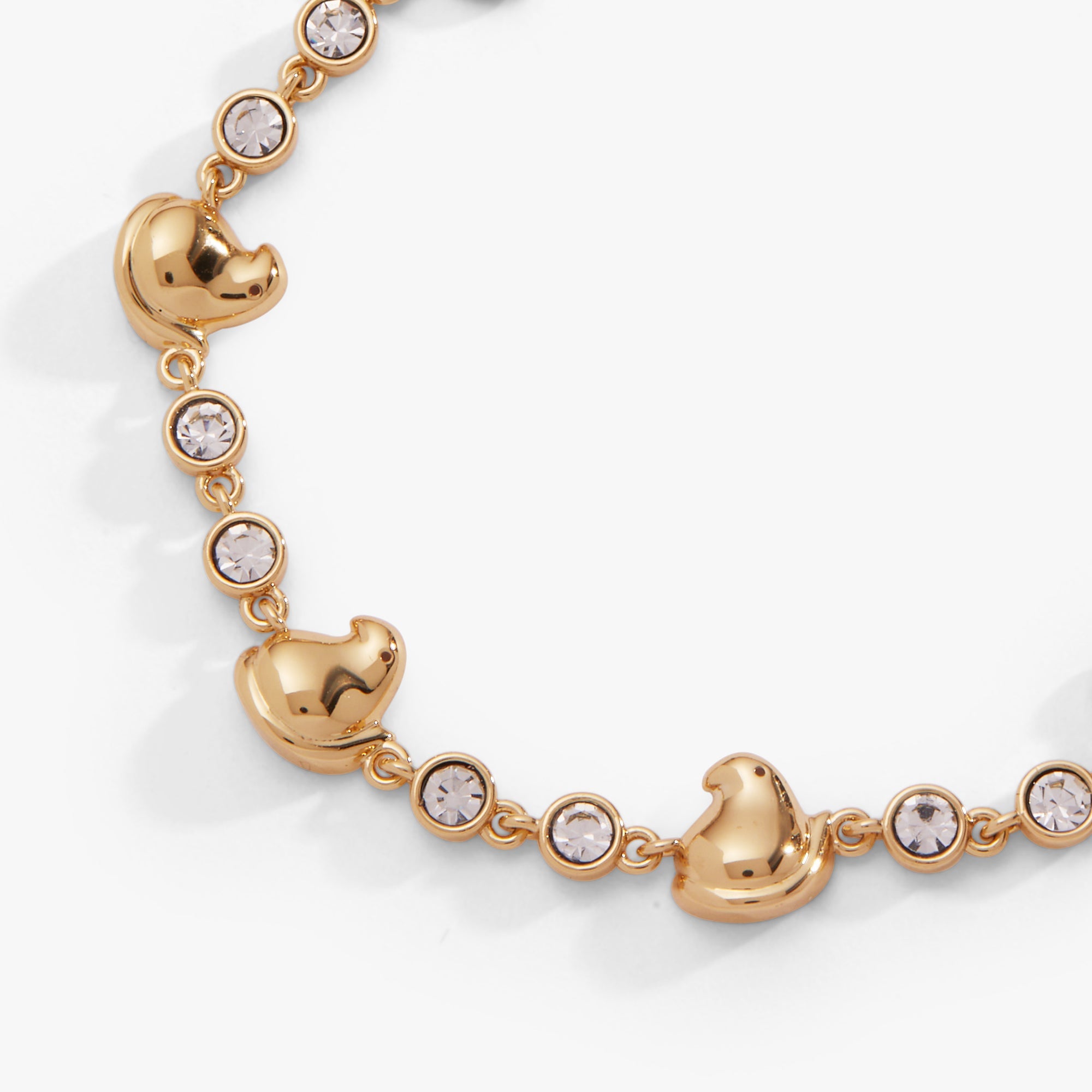 Gold PEEPS® Chick Bolo Bracelet by ALEX AND ANI featuring a playful chick charm on a sleek bracelet design.