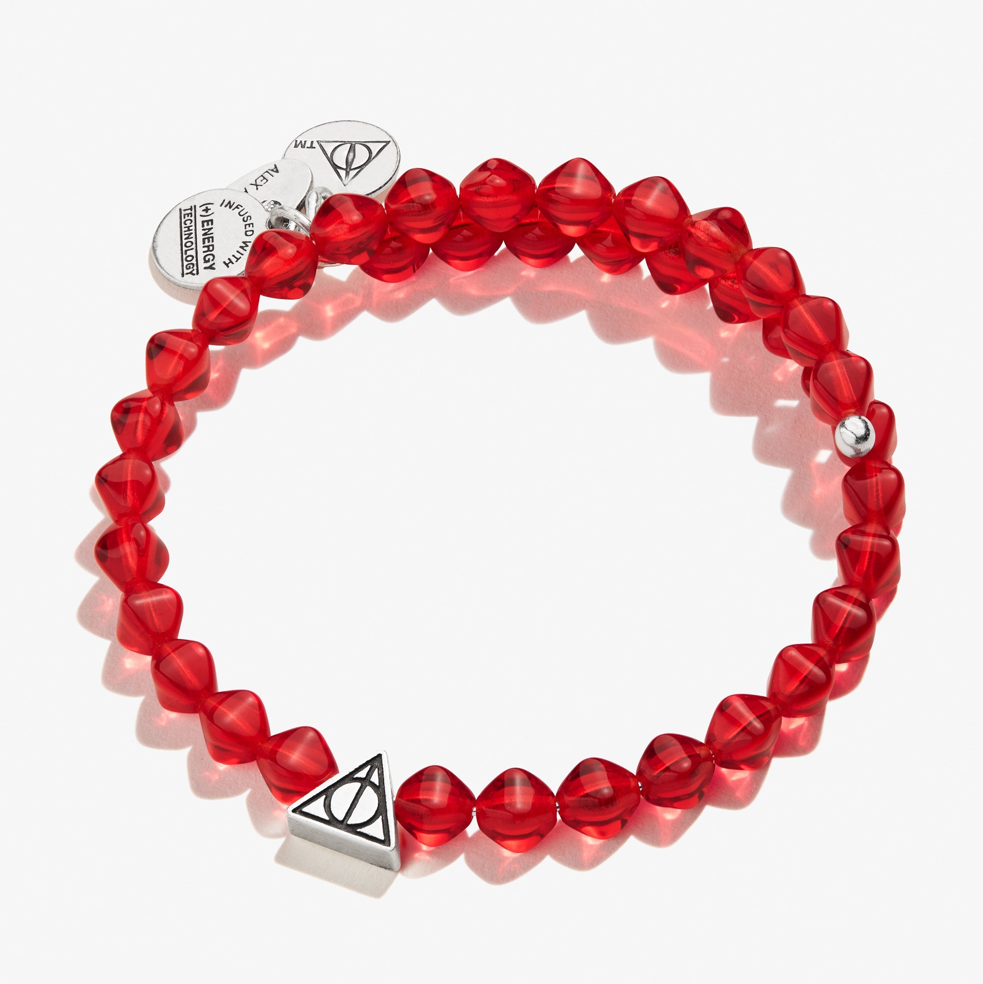 Maroon Harry Potter™ Illumination Wrap Bracelet by ALEX AND ANI, featuring magical charm and woven fabric design.
