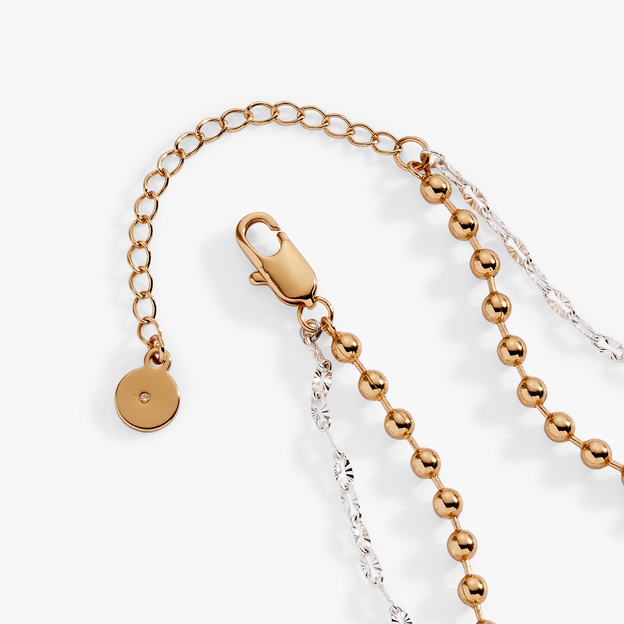 Two-tone Moon Magic 2 Row Charm Bracelet by ALEX AND ANI featuring moon-themed charms and layered design.