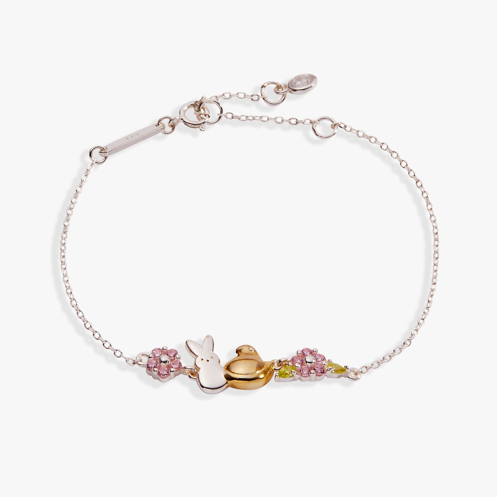 ALEX AND ANI PEEPS® Precious Peepsake Bracelet featuring two-tone metal charms on a delicate bracelet.