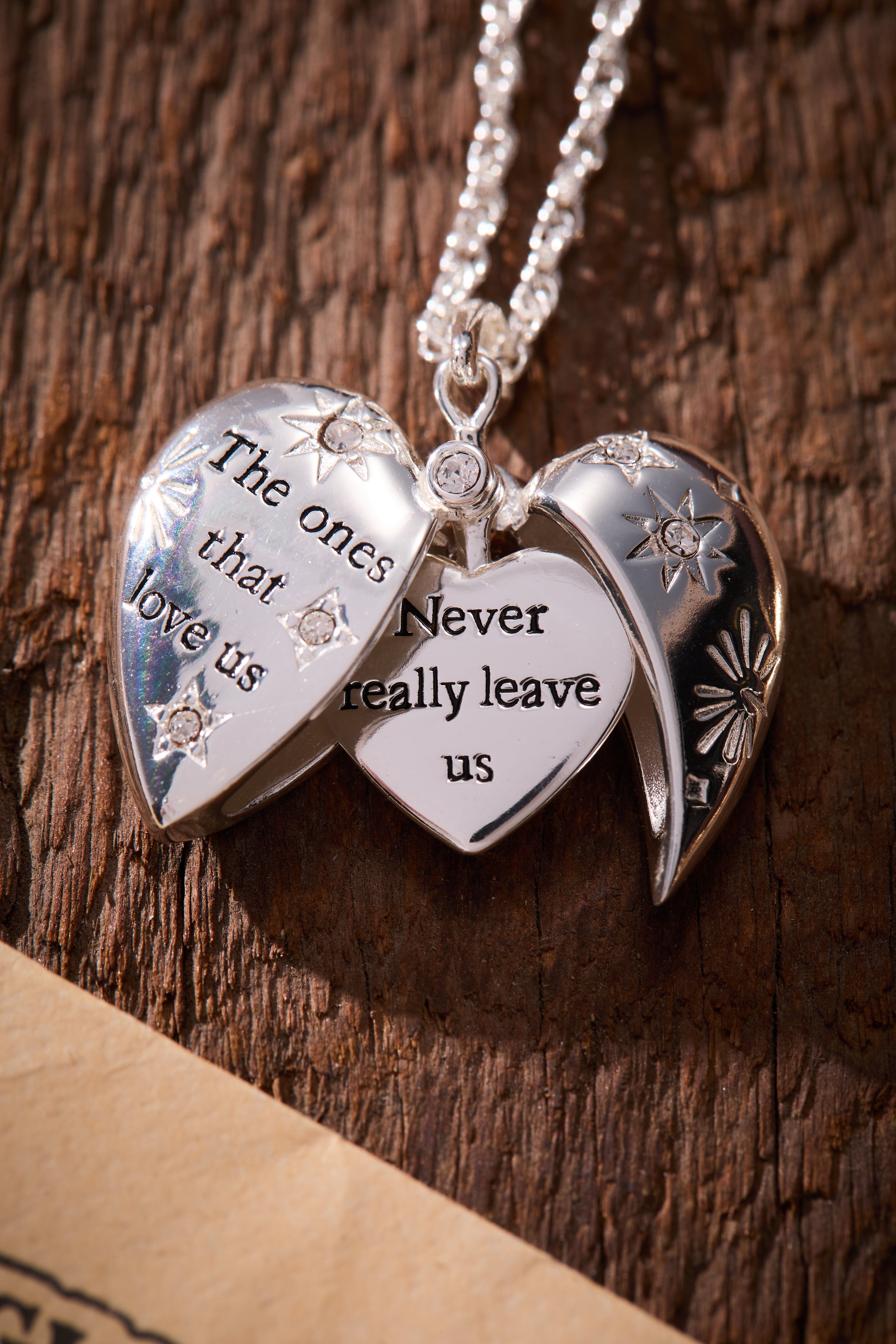 Silver Harry Potter™ 'The Ones That Love Us' locket necklace by ALEX AND ANI, featuring a magical design and hanging on a chain.