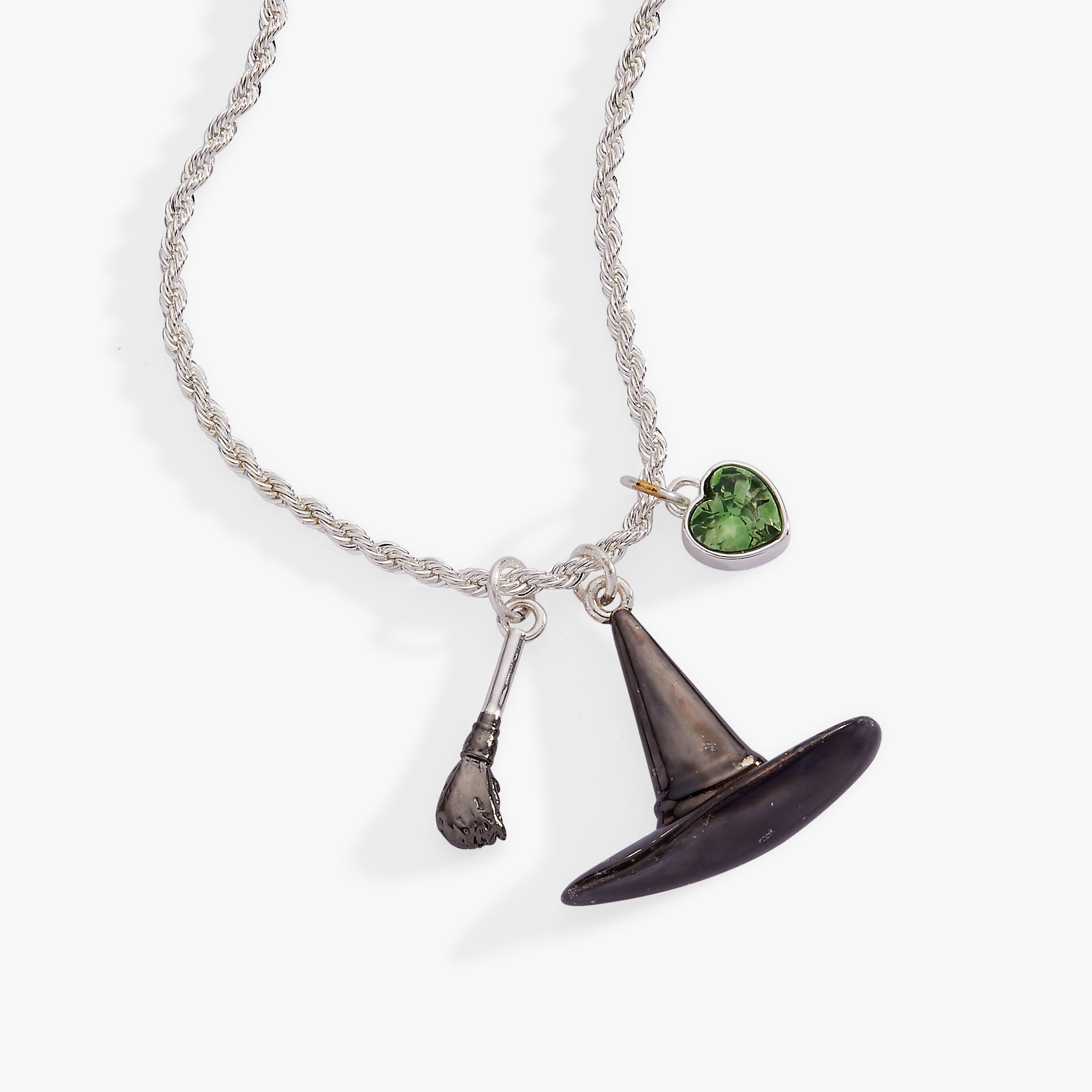 Silver Wizard of Oz Wicked Witch charm pendant necklace by ALEX AND ANI featuring a detailed witch motif.