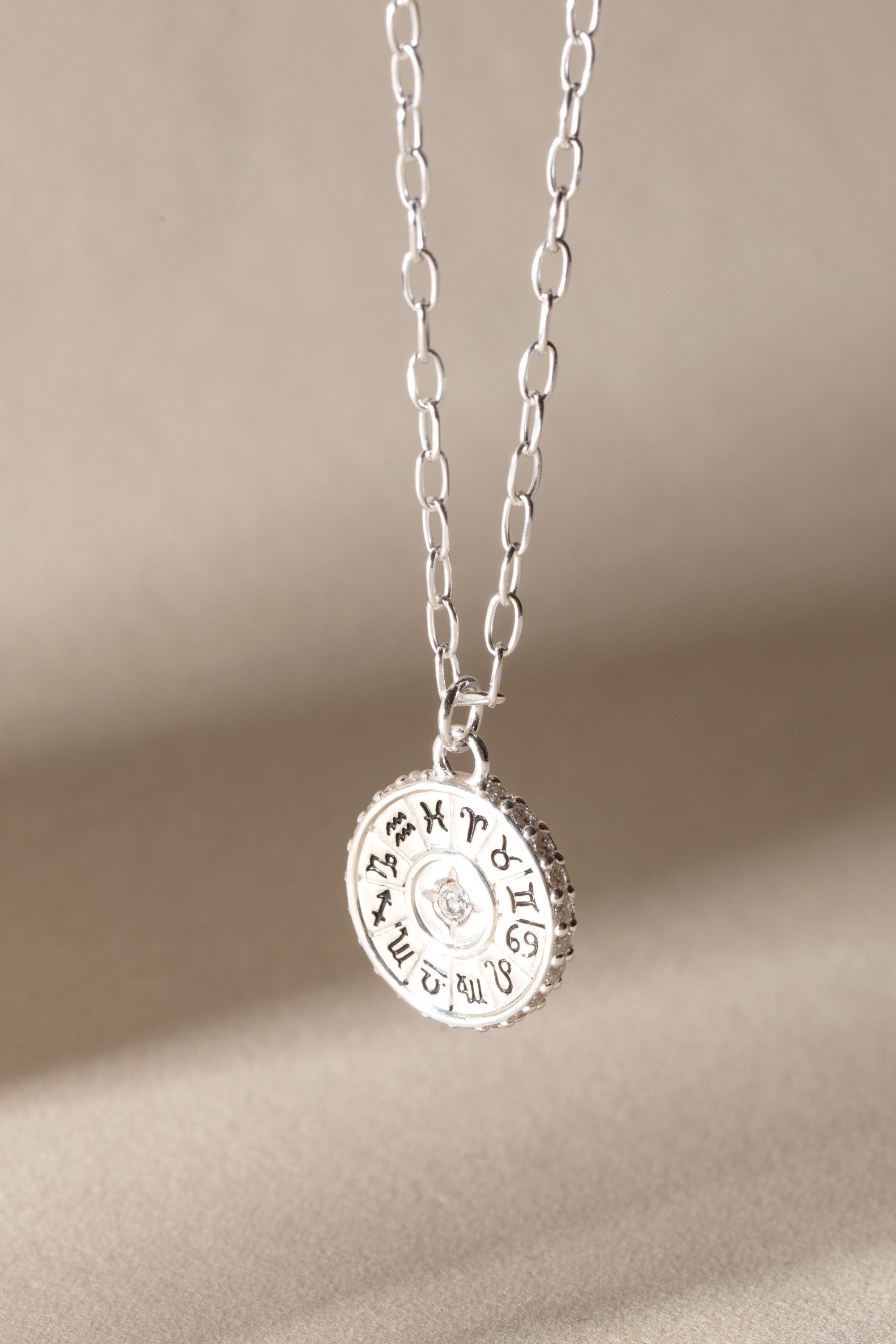 Sterling silver Virgo zodiac necklace from ALEX AND ANI featuring a detailed Virgo pendant on a delicate chain.