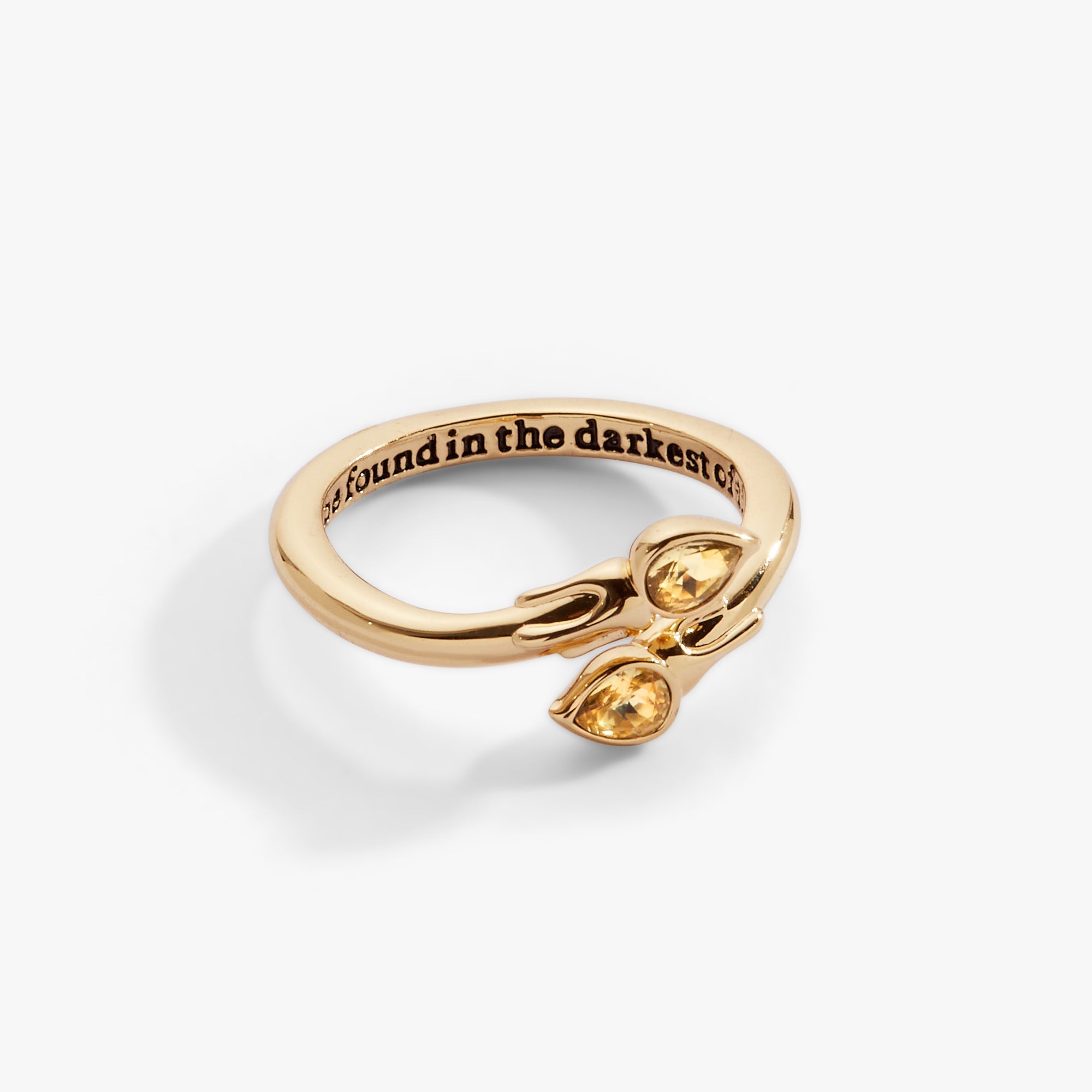 Gold Harry Potter Great Hall Candle Wrap Ring by ALEX AND ANI, featuring detailed wizarding world design and a sleek band.