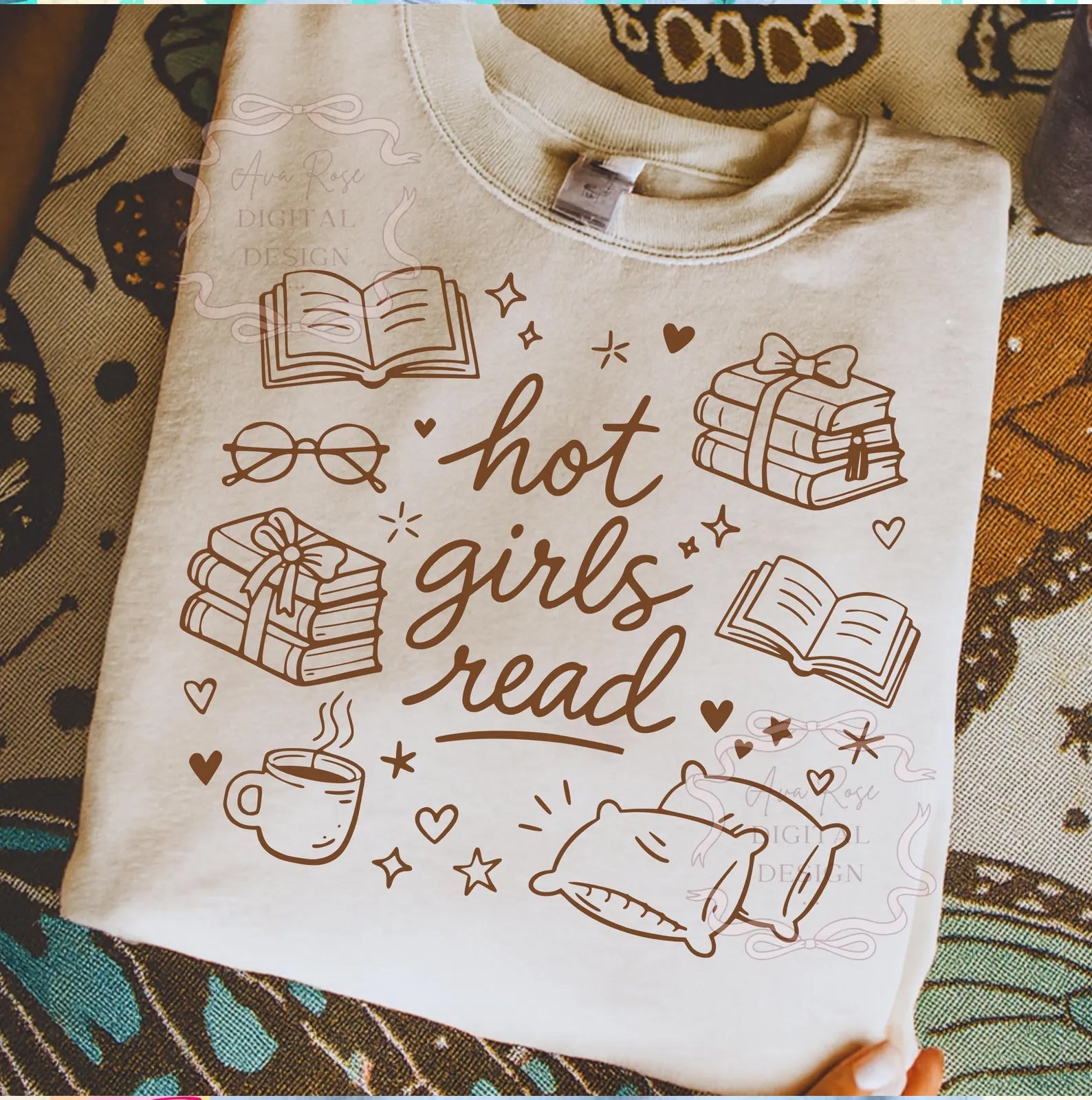 Hot Girls Read graphic tee by Anchored Grace Boutique featuring a stylish design on a casual cotton t-shirt.