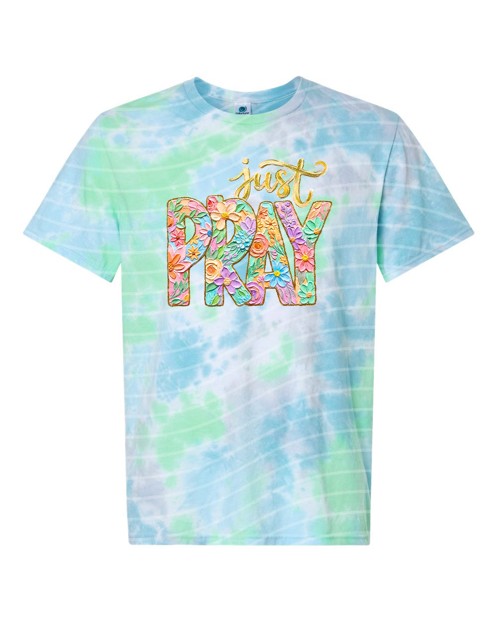 Black Just Pray graphic tee by Anchored Grace Boutique featuring a faith-inspired design and casual fit.