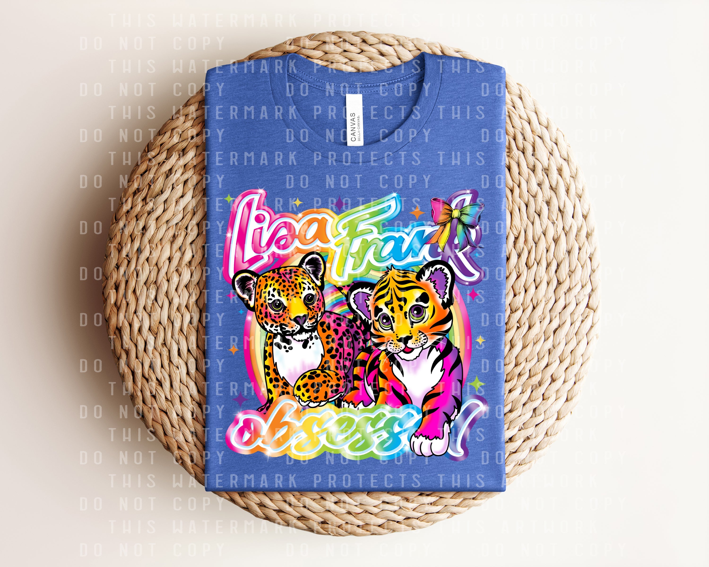 Anchored Grace Boutique Lisa Frank Obsessed graphic tee featuring colorful Lisa Frank design on a casual t-shirt.