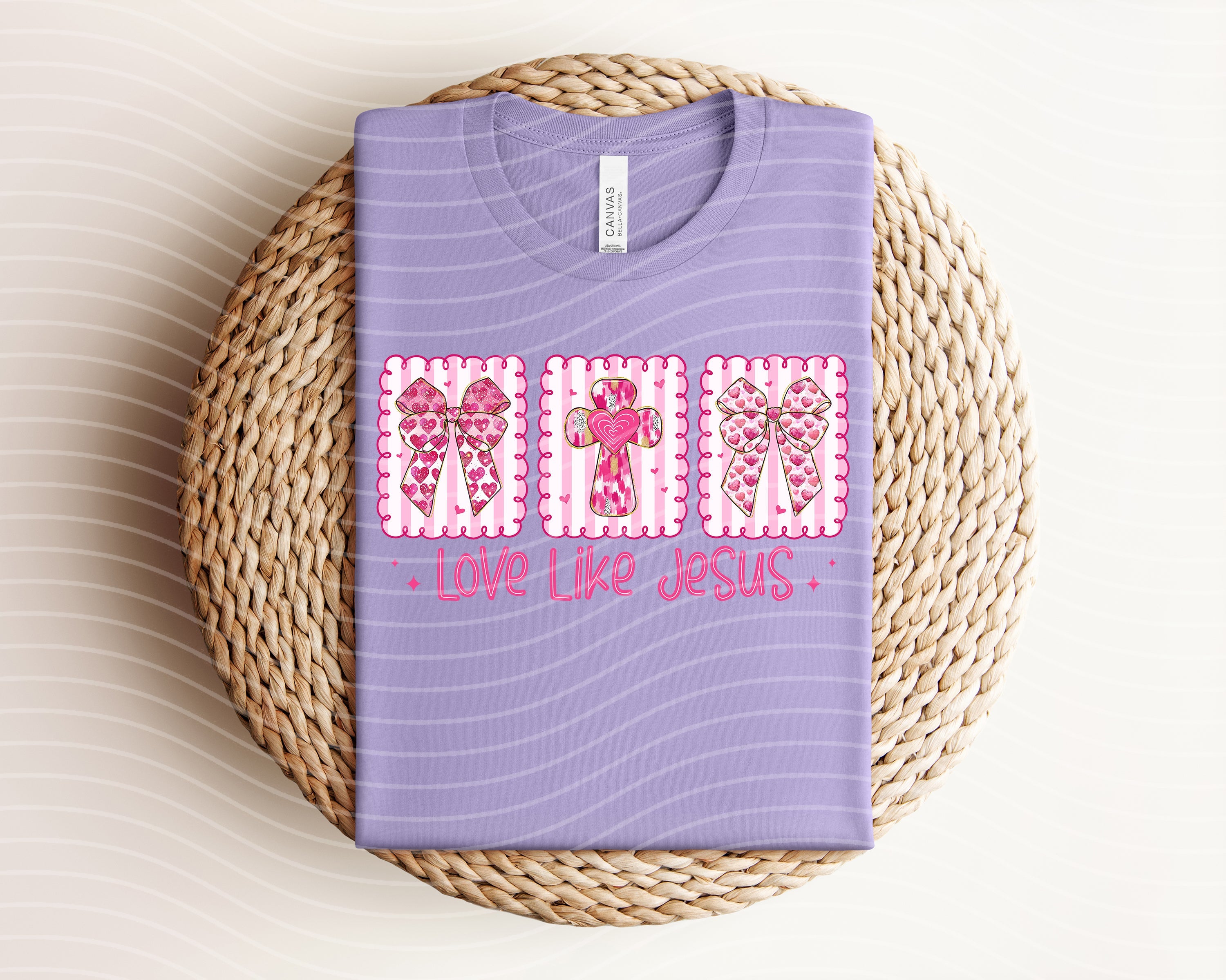 Love Like Jesus graphic tee by Anchored Grace Boutique, casual cotton t-shirt with faith-based design and inspirational message.