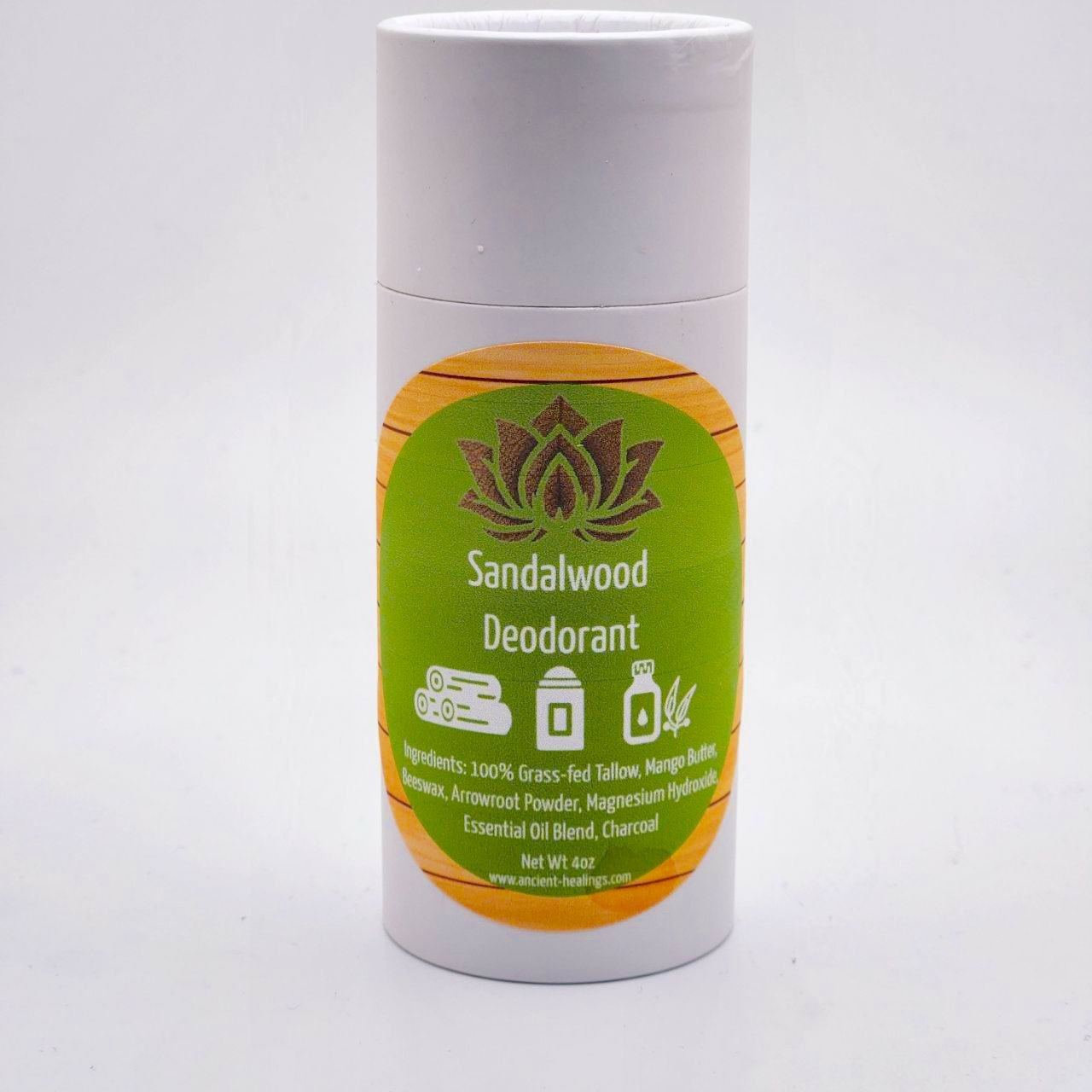 Ancient Health & Healings lavender fields tallow deodorant stick, natural feminine deodorant with floral scent and fresh appearance.