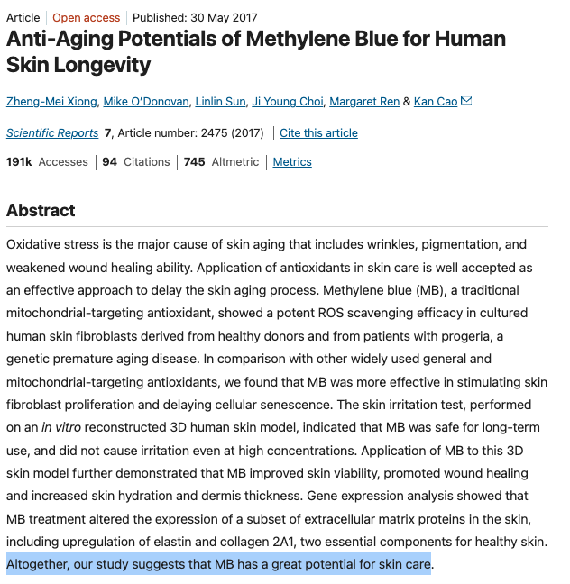 Ancient Health & Healings Methylene Blue Tallow Balm for skin care, 2oz jar with creamy balm in natural light.