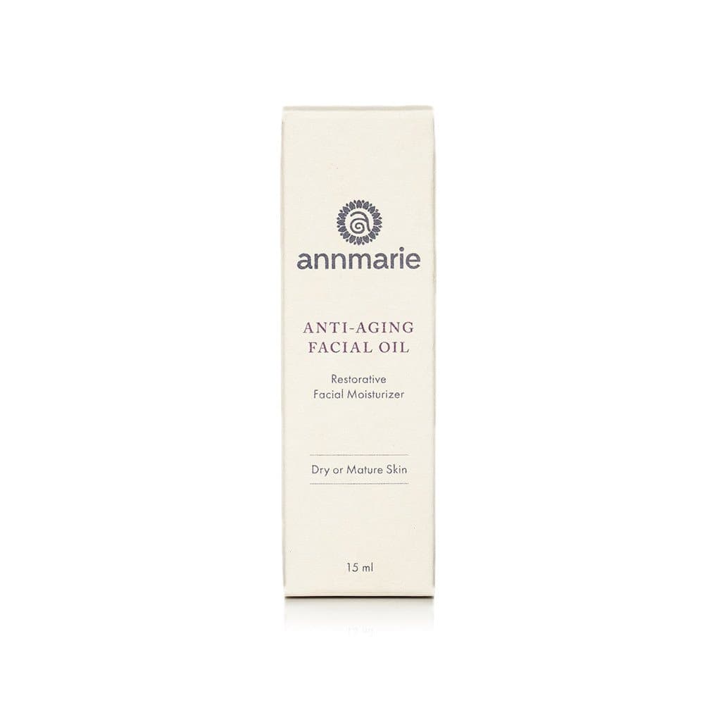 Anti-aging facial oil from Annmarie Skin Care, 15ml bottle with natural ingredients for youthful skin.