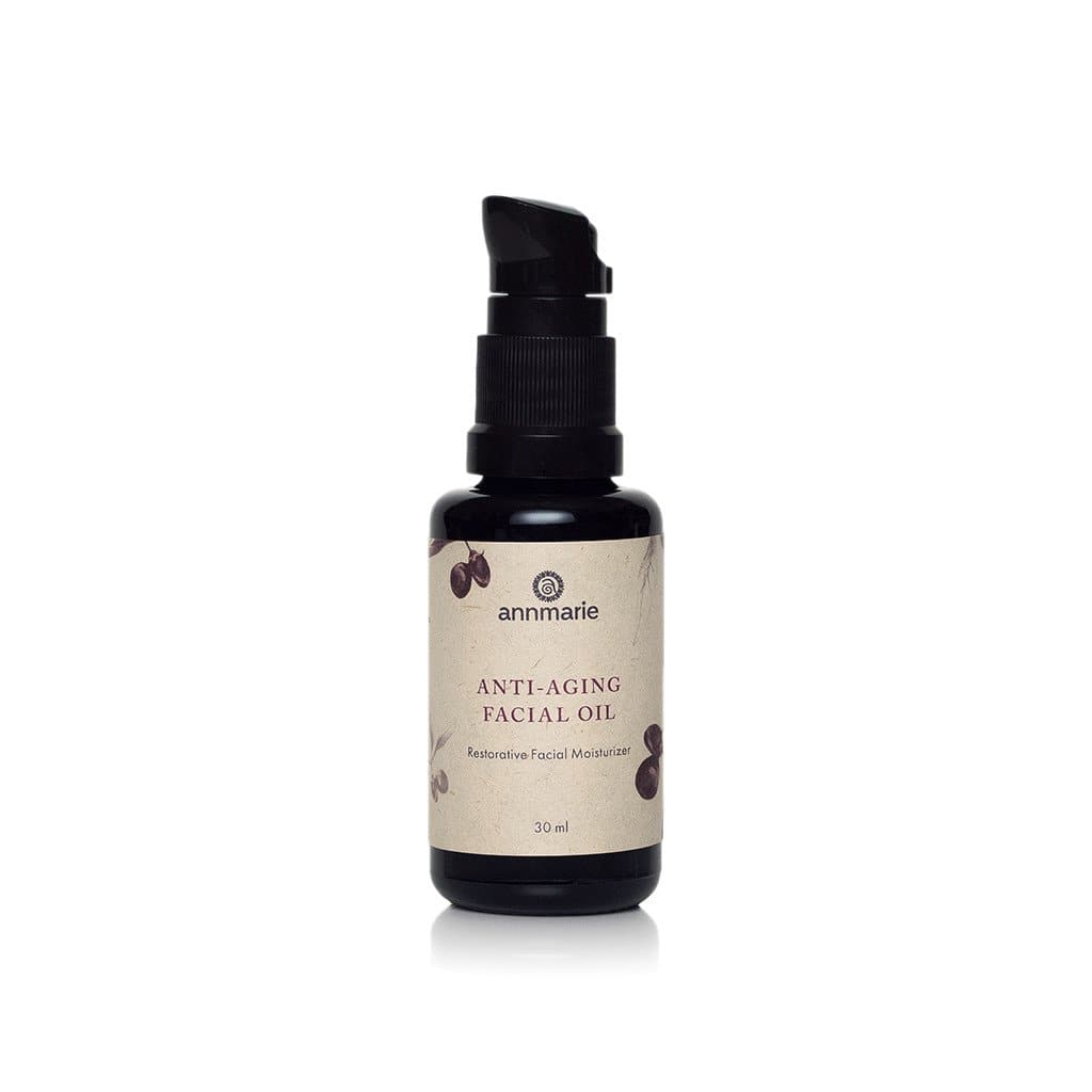 Anti-aging facial oil in a 30ml bottle by Annmarie Skin Care, featuring natural ingredients for youthful skin.