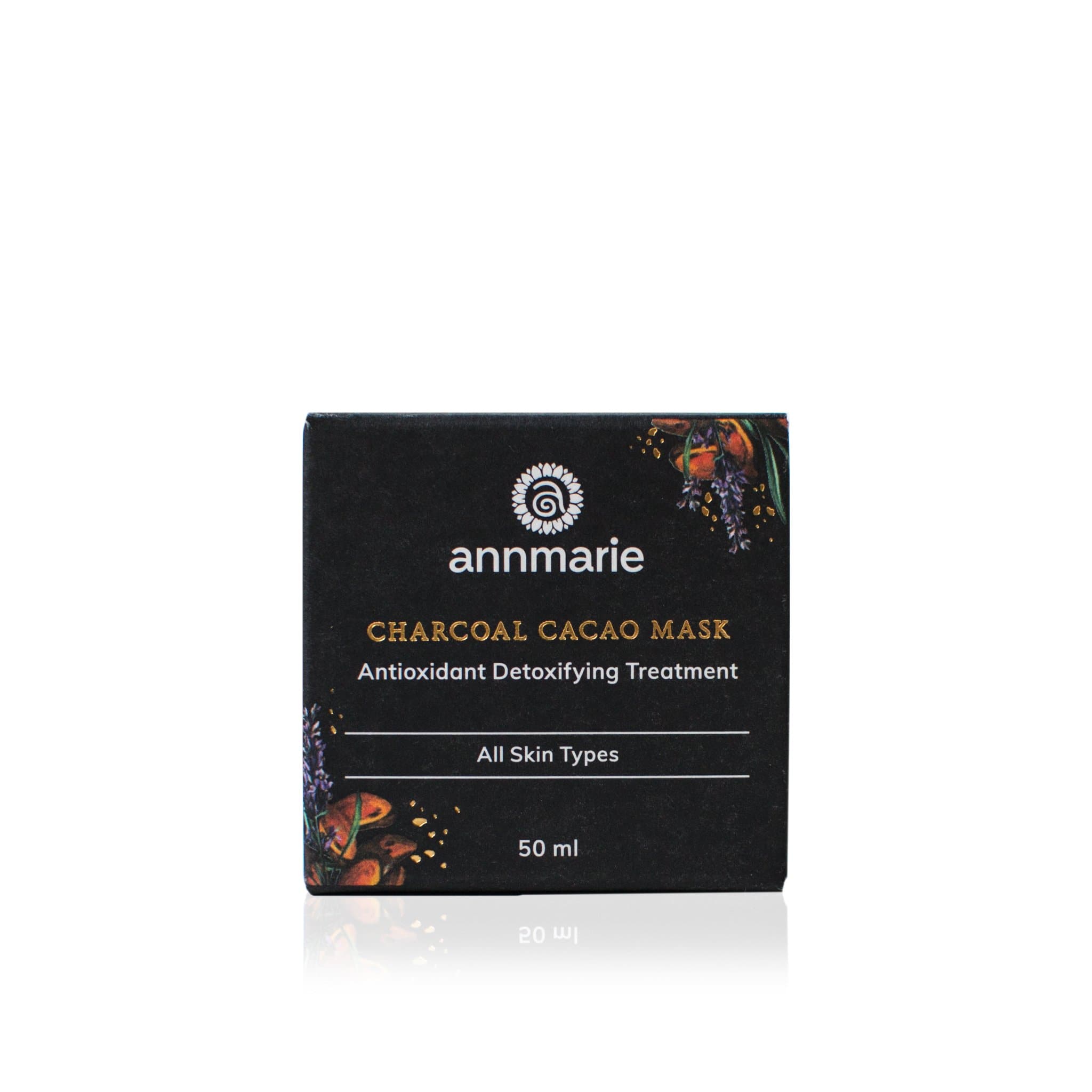 Annmarie Skin Care Charcoal Cacao Mask in 50ml jar, natural face mask with activated charcoal and cacao for deep cleansing.