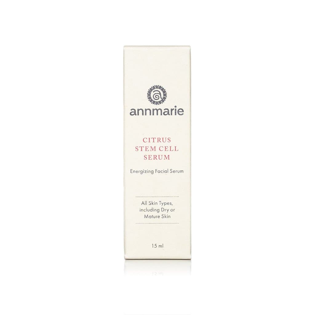 Bottle of Annmarie Skin Care Citrus Stem Cell Serum in a 15ml dark glass container with a dropper cap.