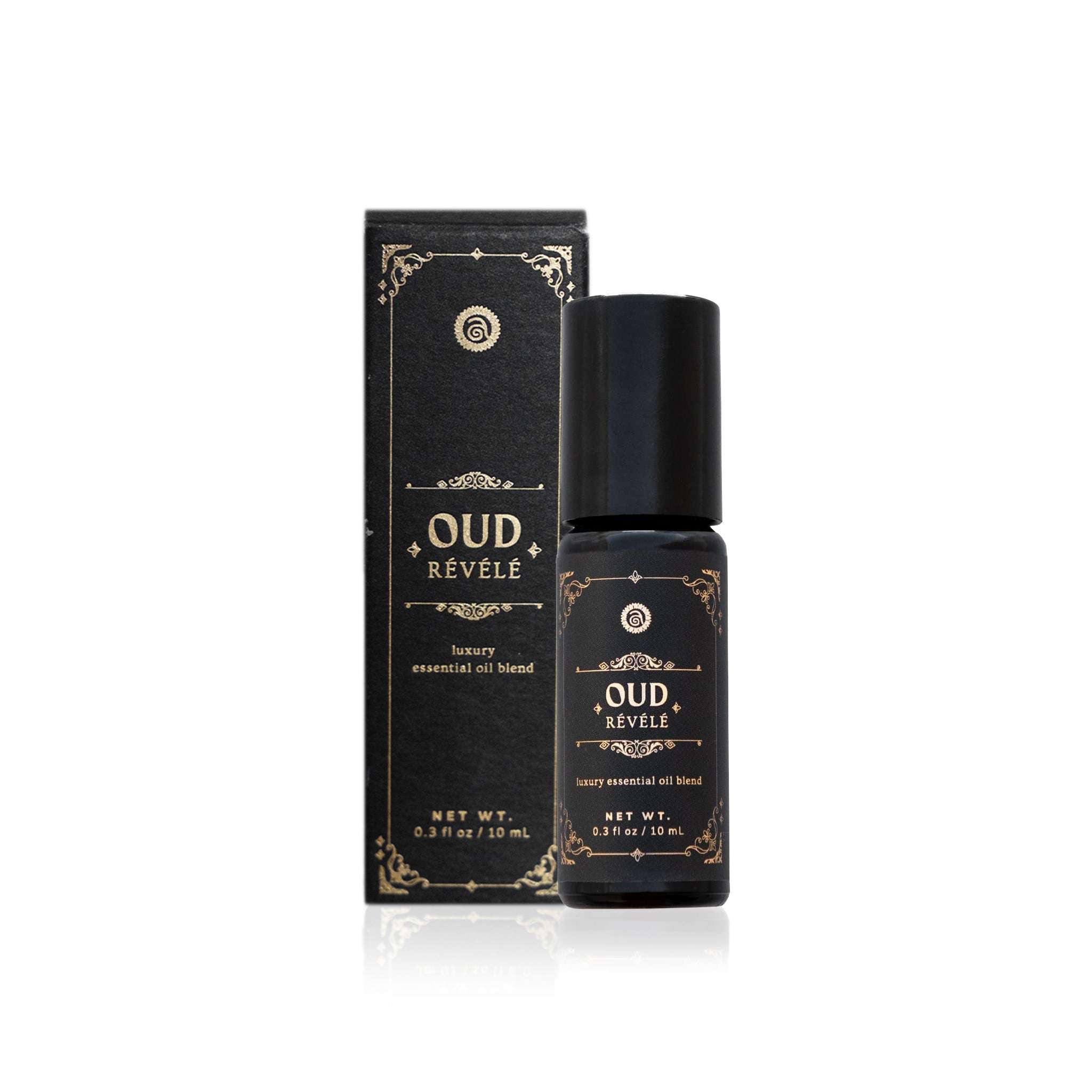 10ml Oud Révélé perfume by Annmarie Skin Care, a luxurious aromatic blend in a sleek bottle.