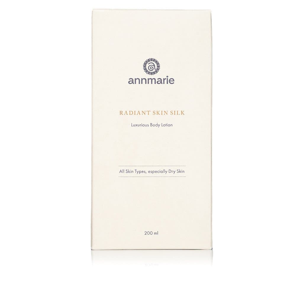 Annmarie Skin Care Radiant Skin Silk Body Lotion 200ml bottle, smooth and hydrating skincare product for radiant skin.