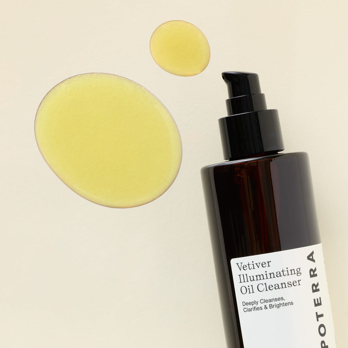 Apoterra Vetiver Illuminating Oil Cleanser soap with tamanu oil, featuring a natural, textured surface and elegant packaging.